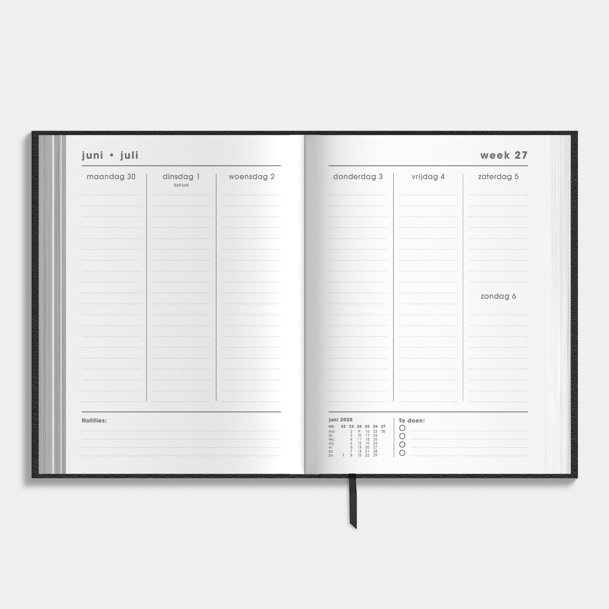 18 MAANDEN AGENDA BUNDEL 2025-2026 A5 LEDERLOOK