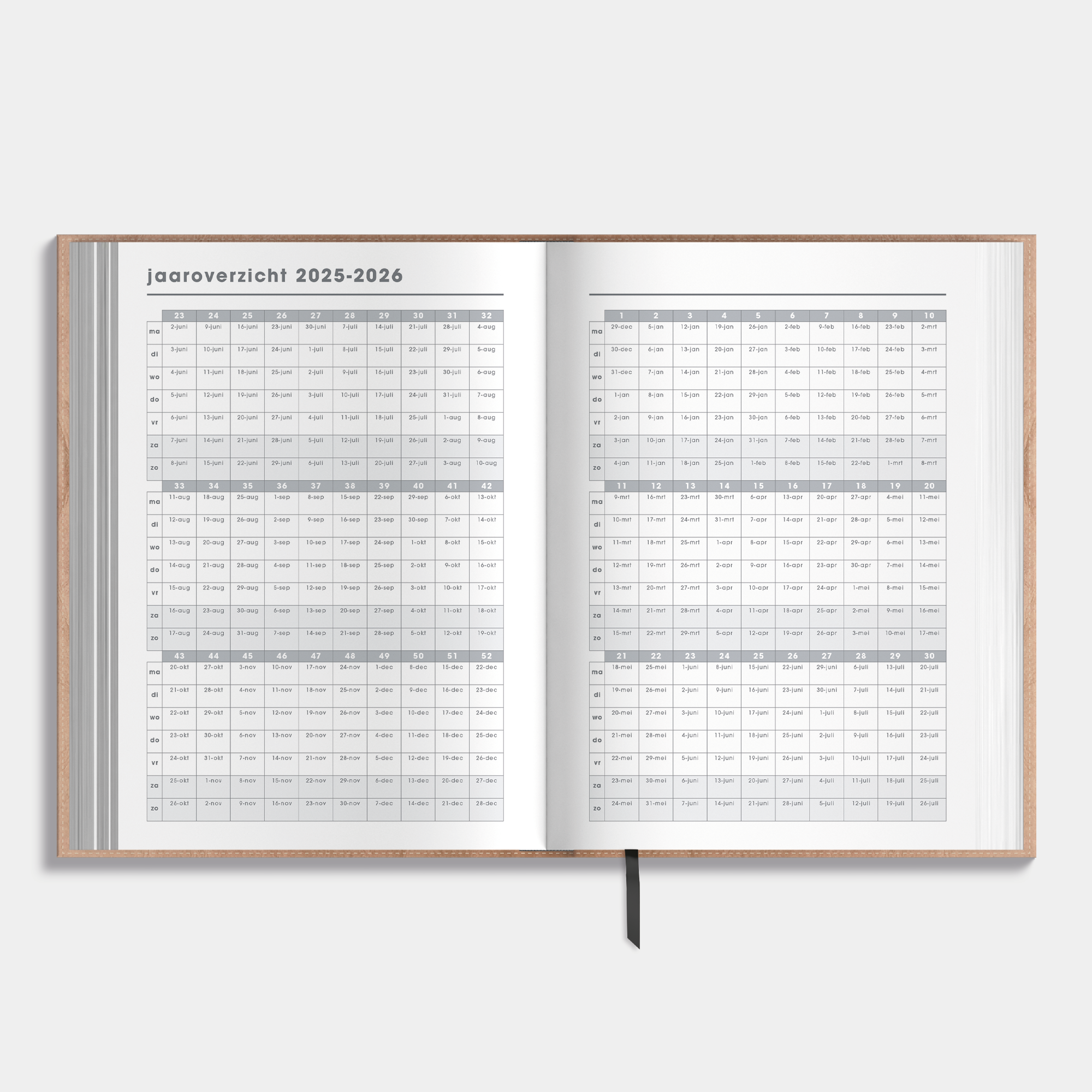 DOCENTENAGENDA BUNDEL 2025-2026 A5 WASHED CRAFT