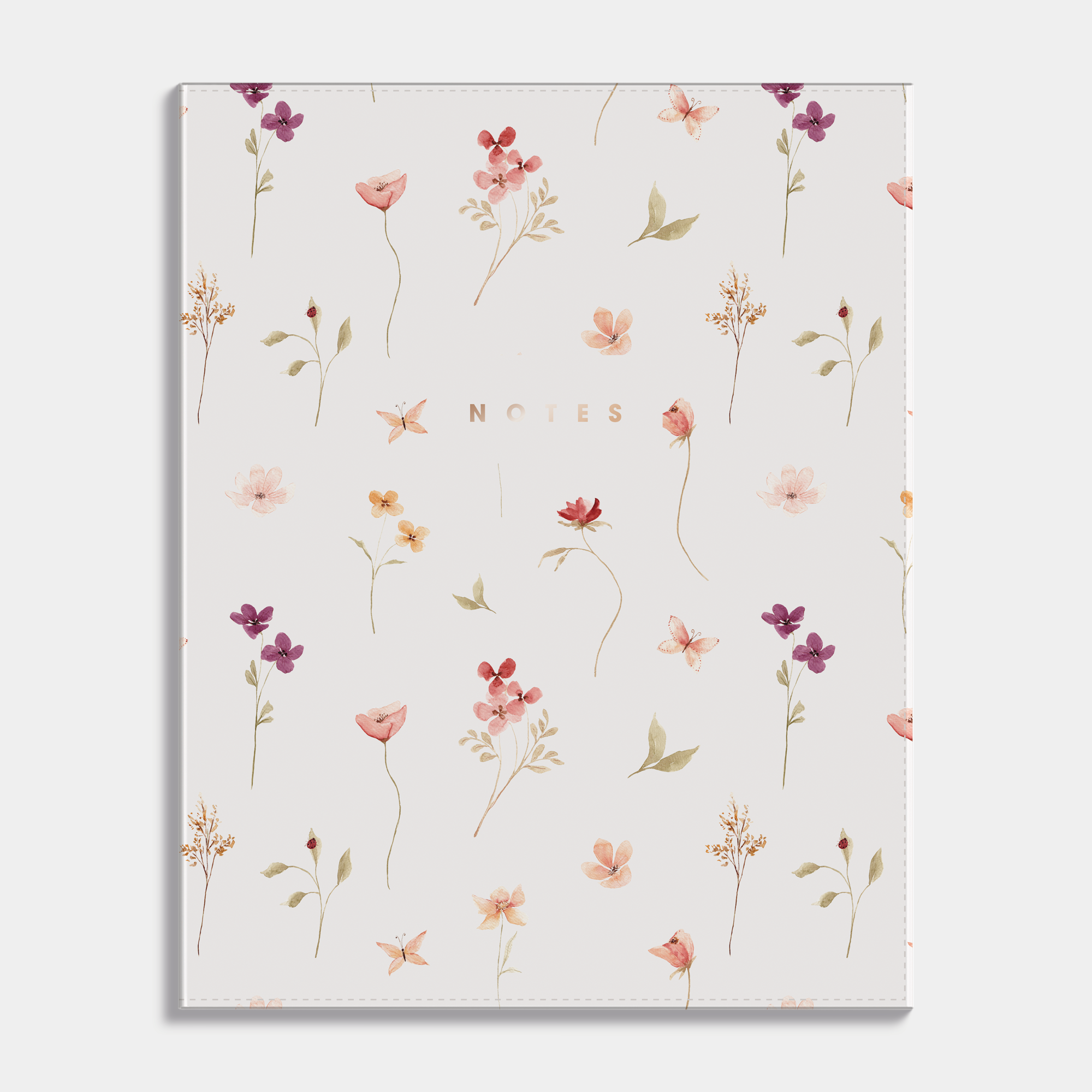 NOTITIEBOEK A5+ WASHED KRAFT AQUAREL BLOEMETJES