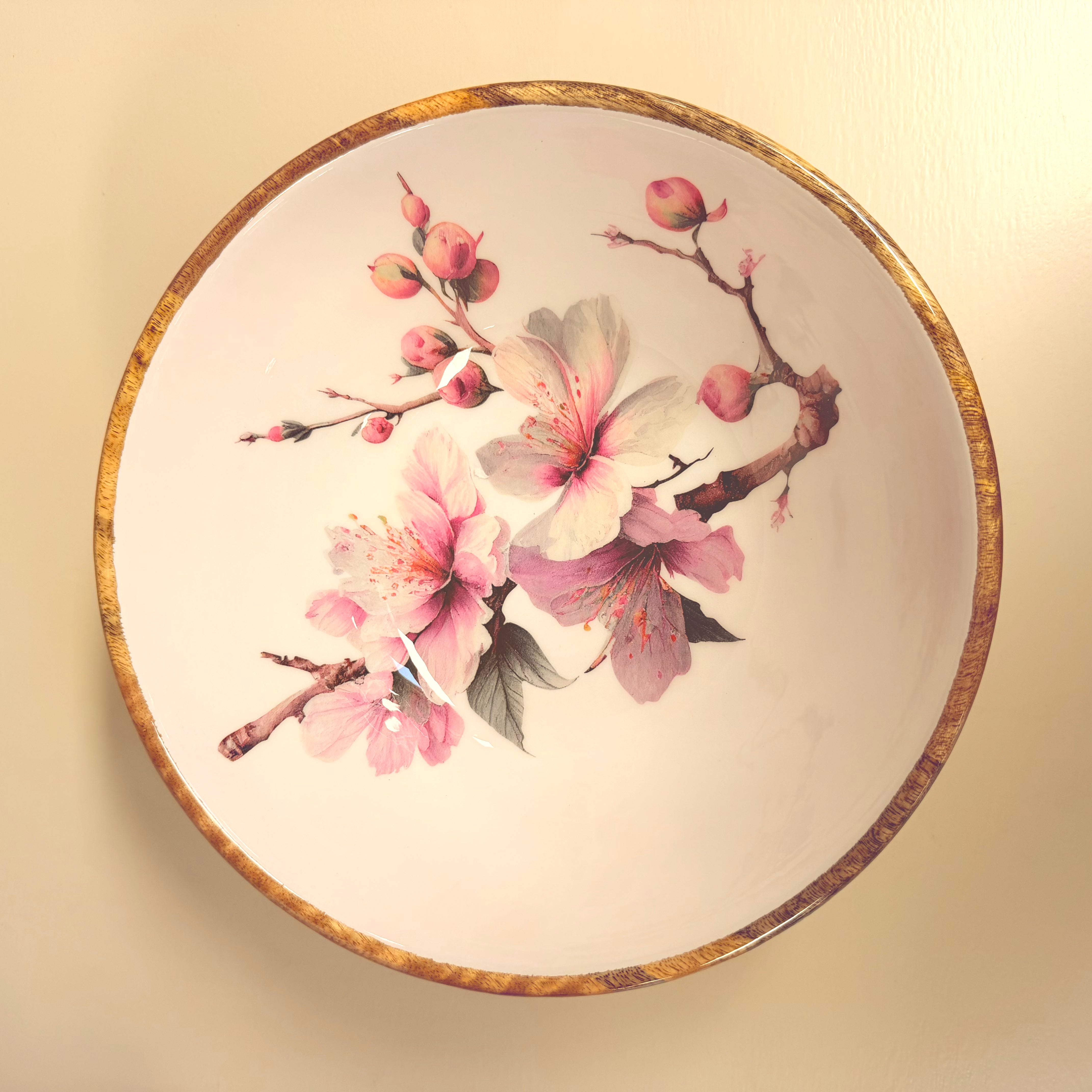 HOUTEN SCHAAL KERSENBLOESEM TAK 2 30Ø