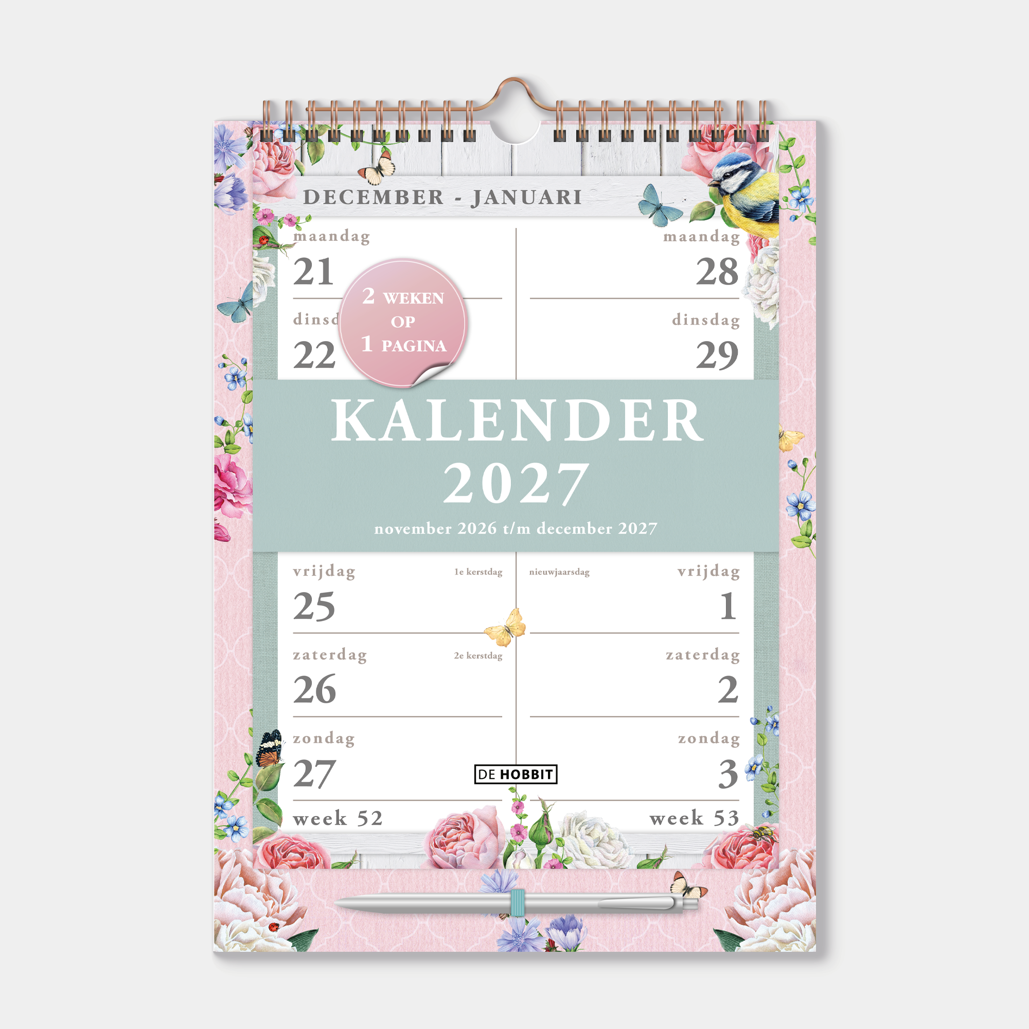SPIRAALKALENDER 2027 2-WEEKS A4 BROCANTE