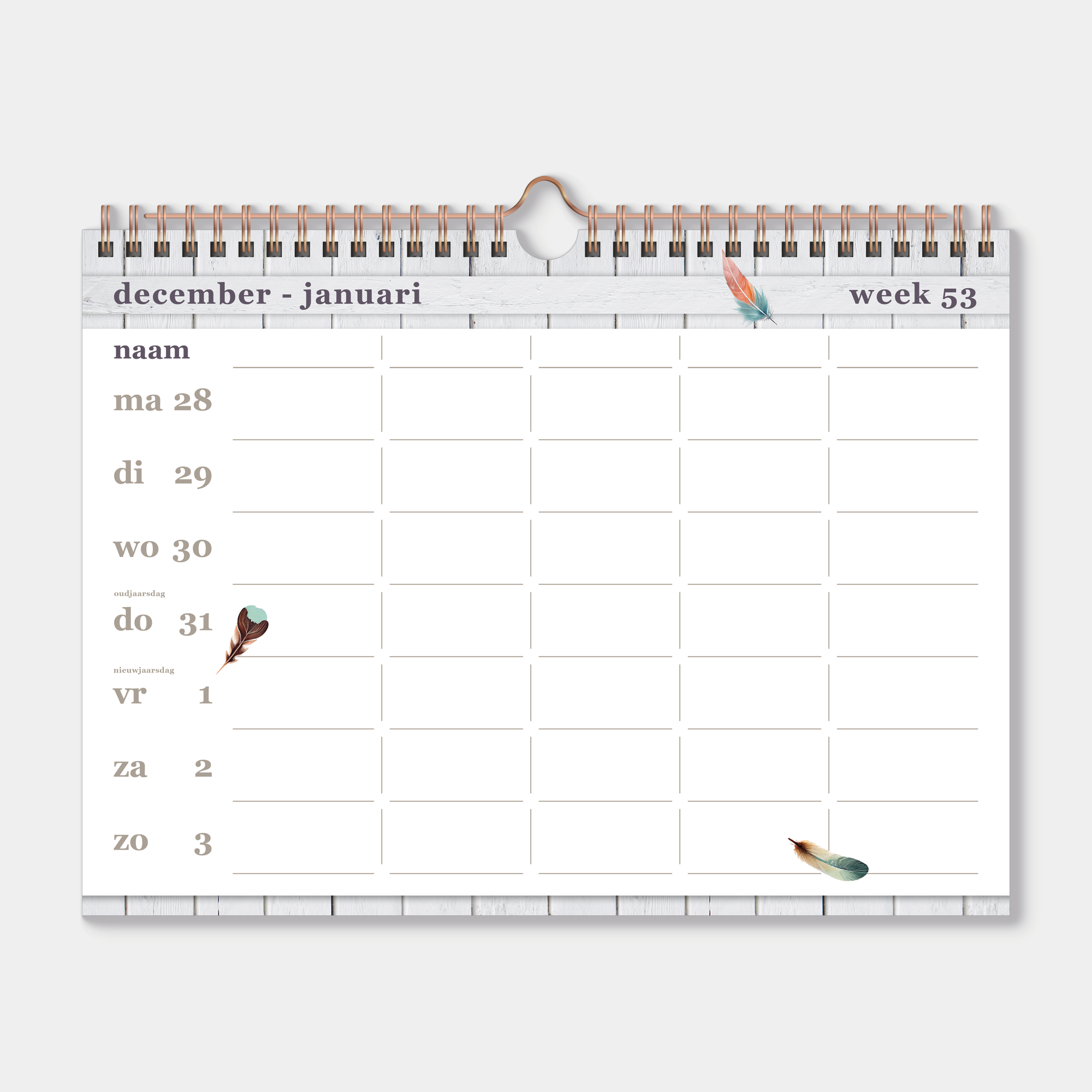 FAMILIEPLANNER 2027 A4 VEERTJES