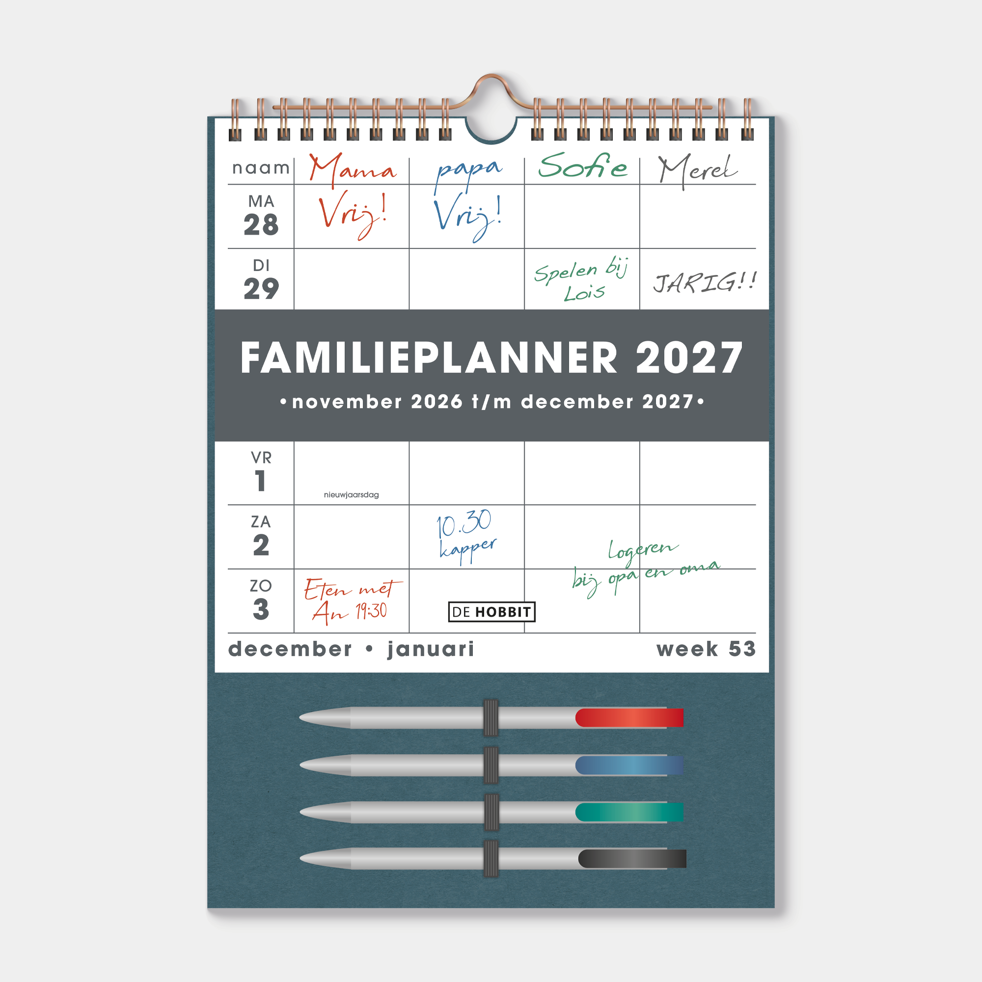 FAMILIEPLANNER MARKERS 2027 A4 D2