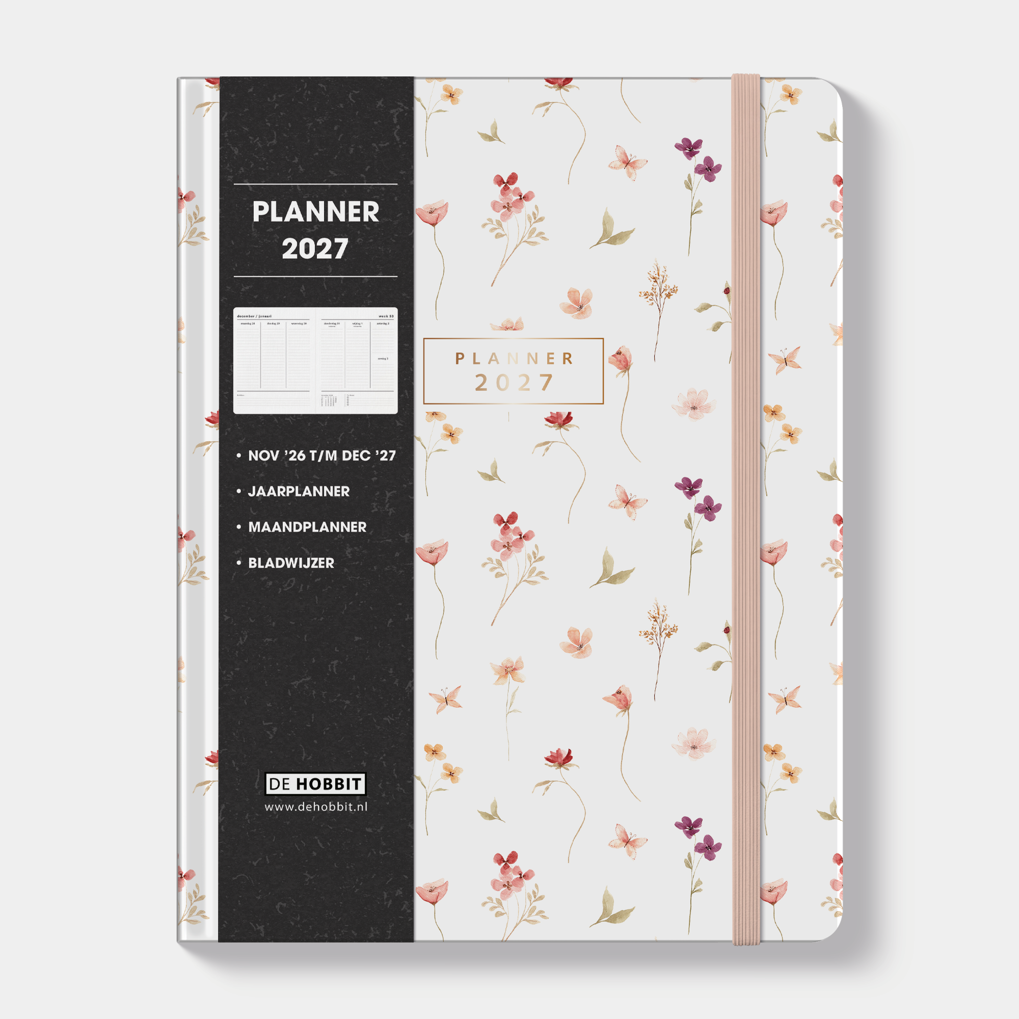 WEEKPLANNER 2027 ±A4 AQUAREL BLOEMETJES