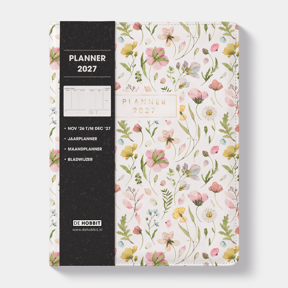 WEEKPLANNER 2027 ±A4 FLEX AQUAREL WILDE BLOEMETJES