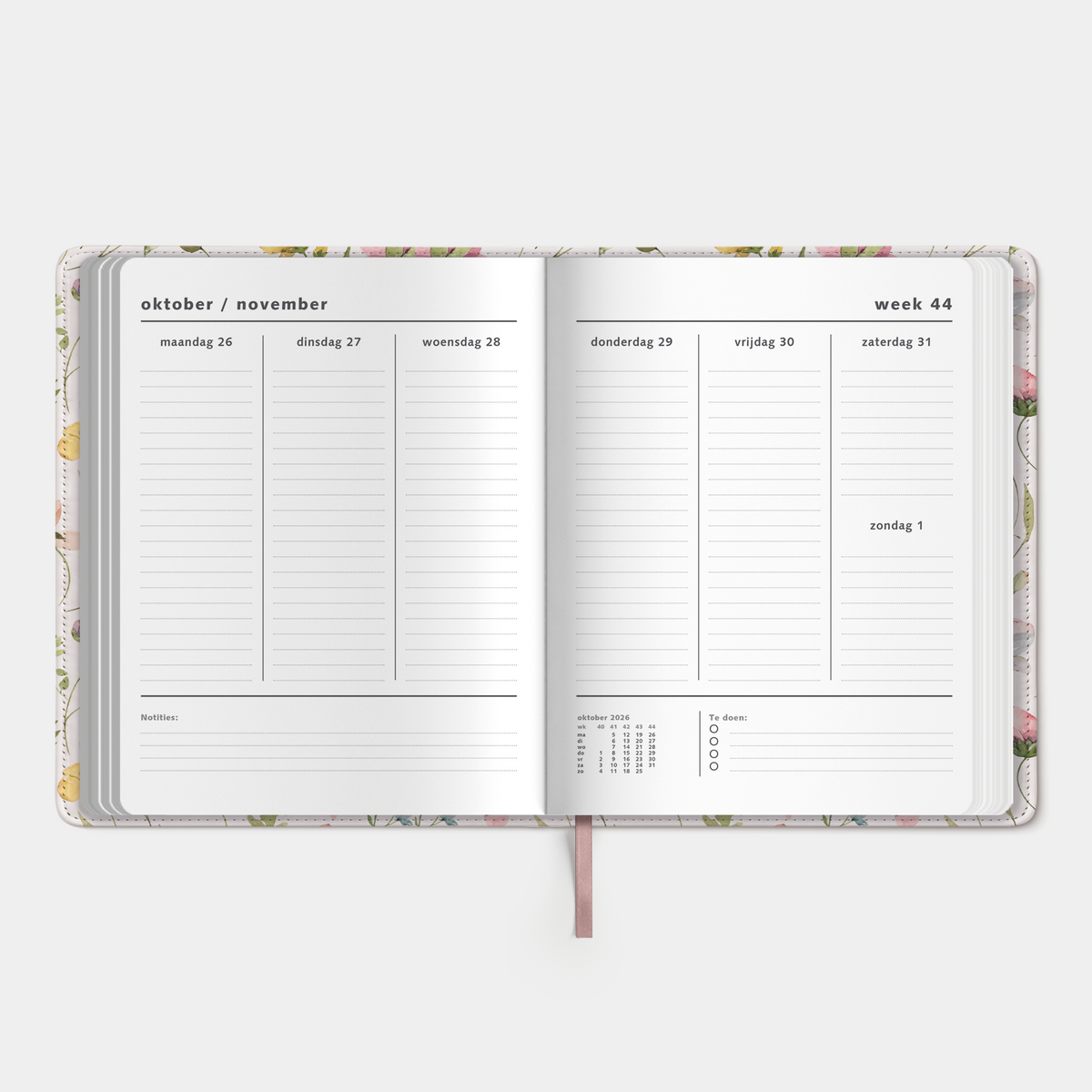 WEEKPLANNER 2027 ±A4 FLEX AQUAREL WILDE BLOEMETJES