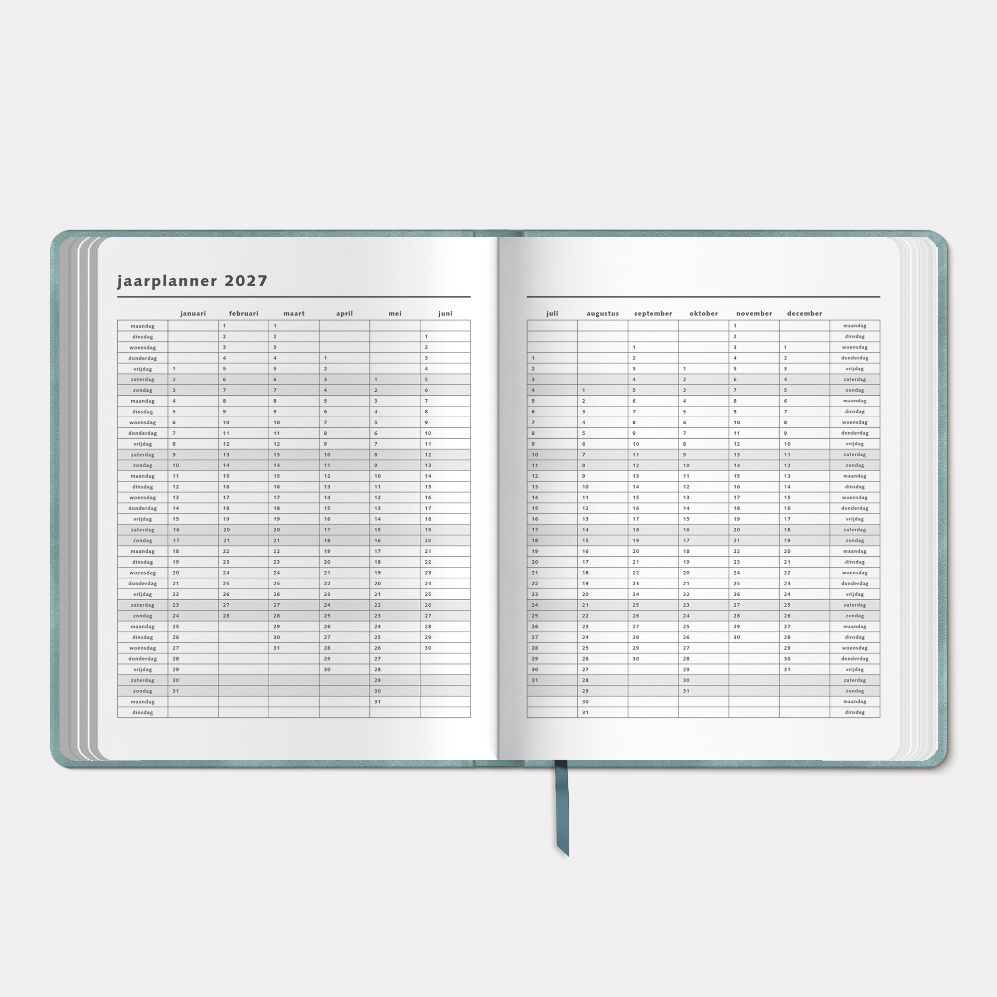 WEEKPLANNER 2027 ±A4 SUEDELOOK