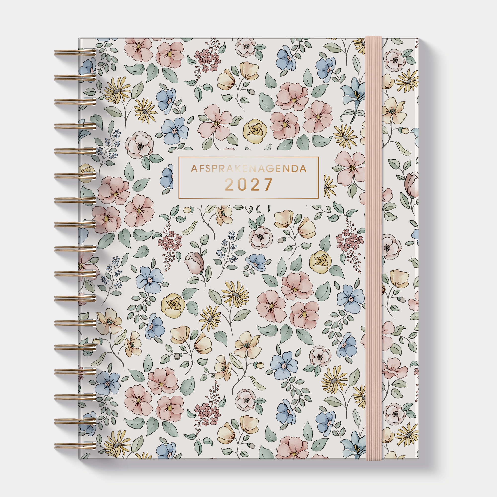 AFSPRAKENAGENDA 2027 A5+ PASTEL BLOEMETJES