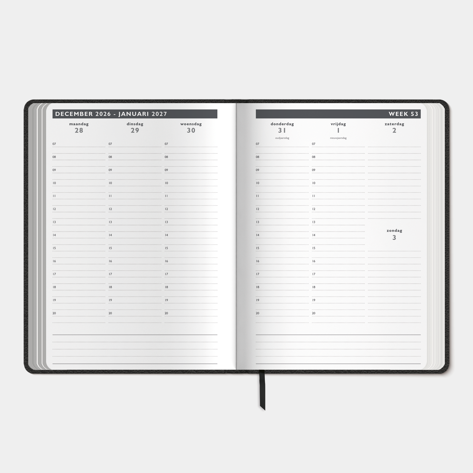 AFSPRAKENAGENDA ZAKELIJK 2027 A5 FLEXCOVER LEDERLOOK