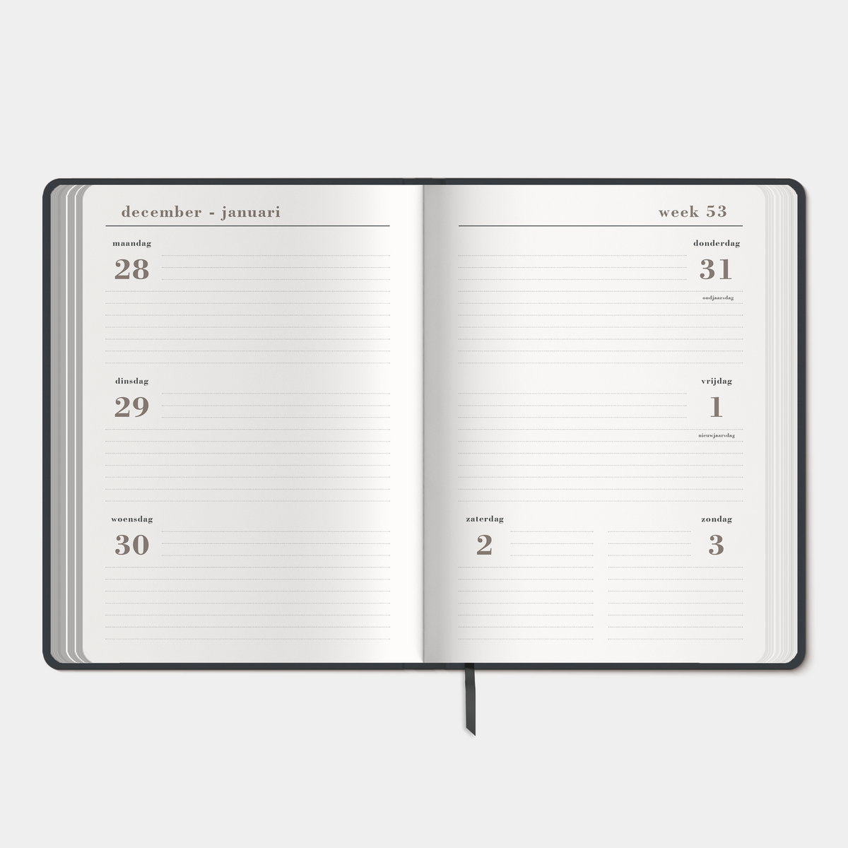 LUXE AGENDA 2027 A5 SUEDELOOK ANTRACIET