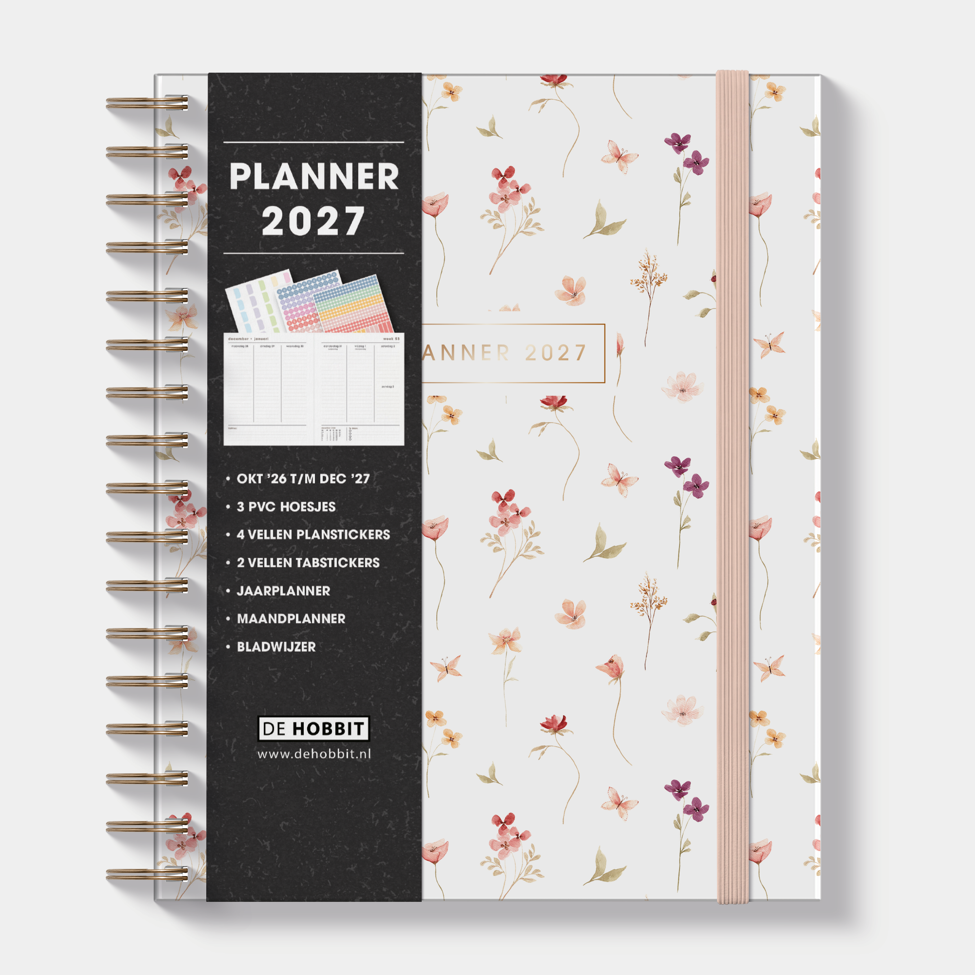 WEEKPLANNER LUXE 2027 A5+ AQUAREL BLOEMETJES