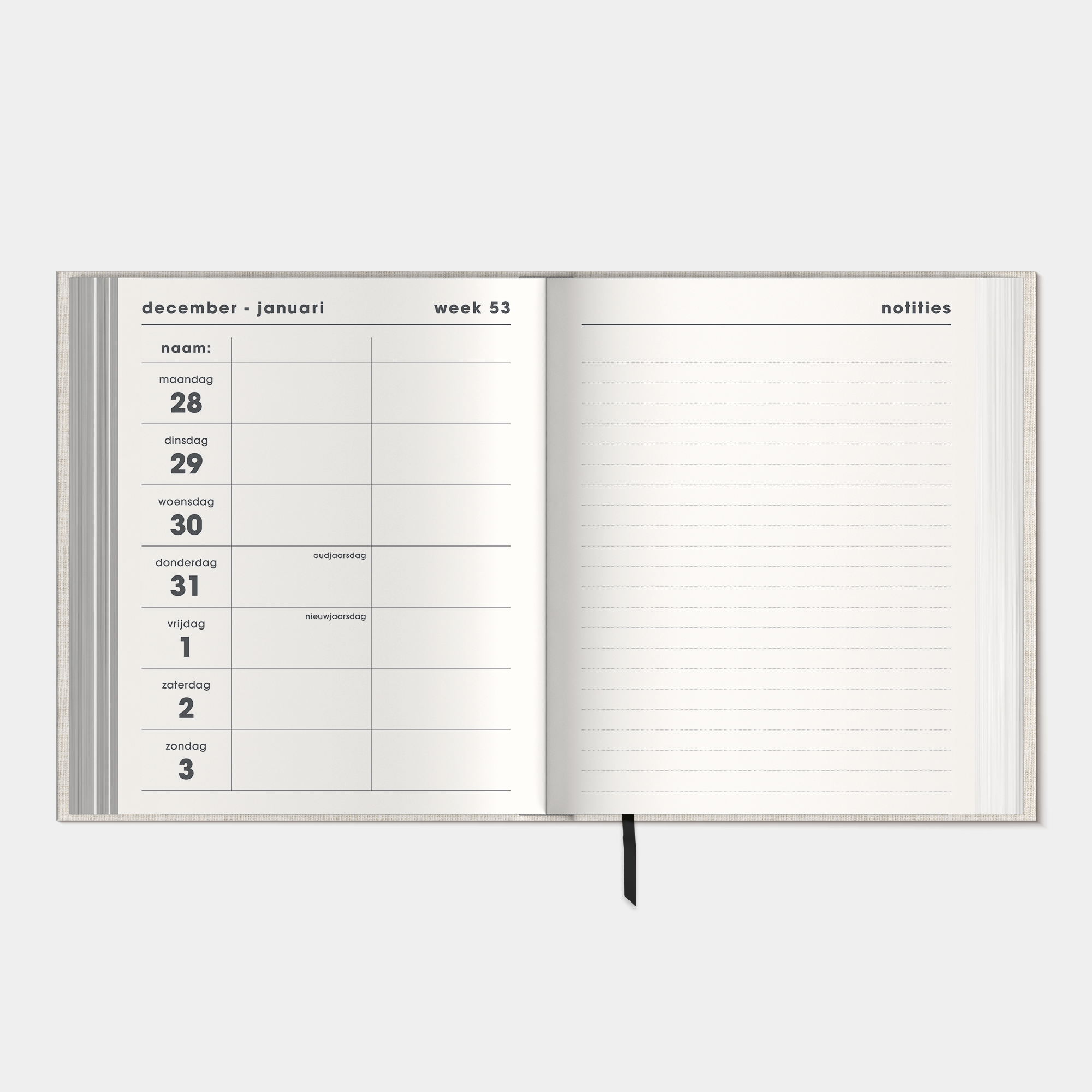 LUXE DUO AGENDA 2027 A5+ LINNEN