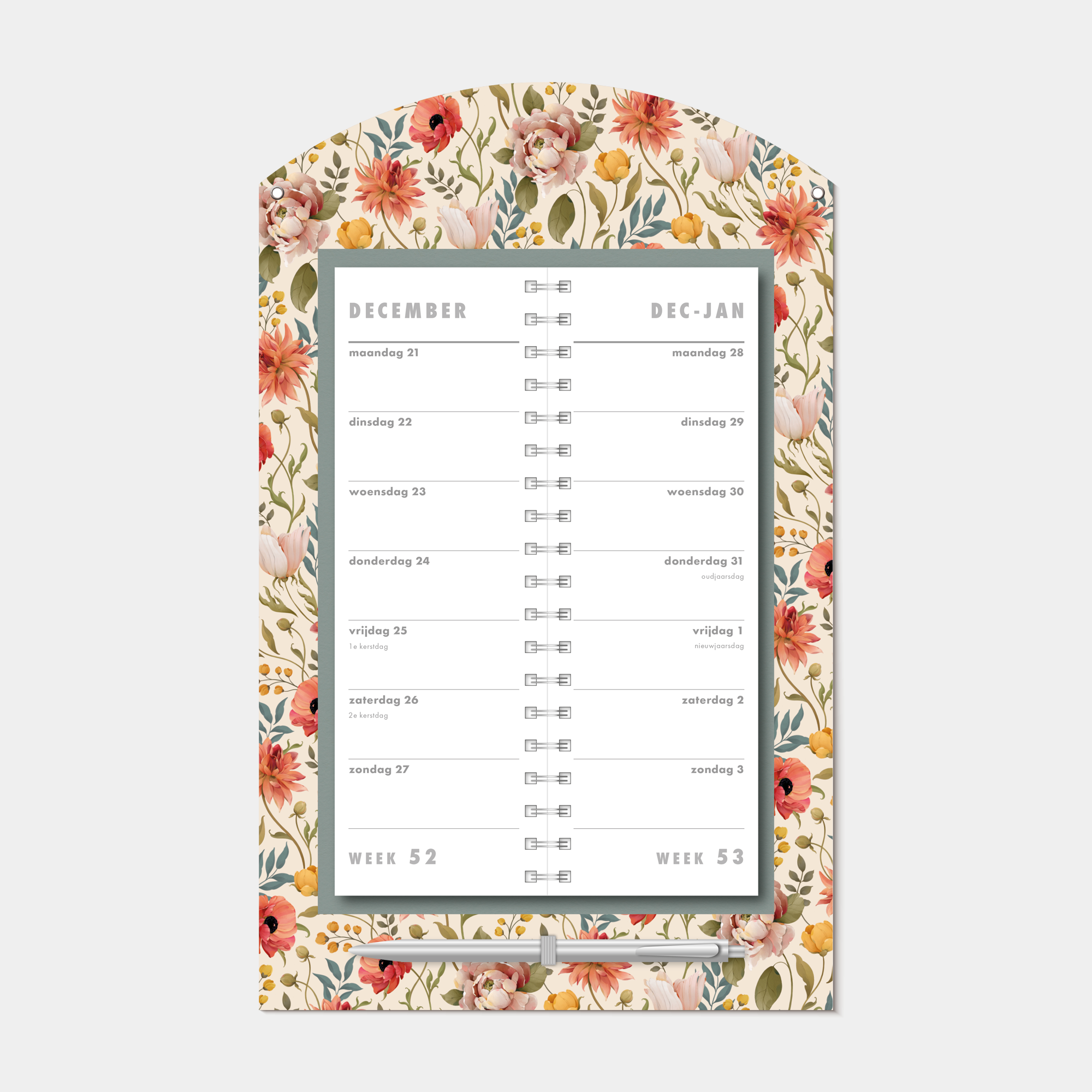 LUXE OMSLAGKALENDER 2027 VINTAGE ROOS
