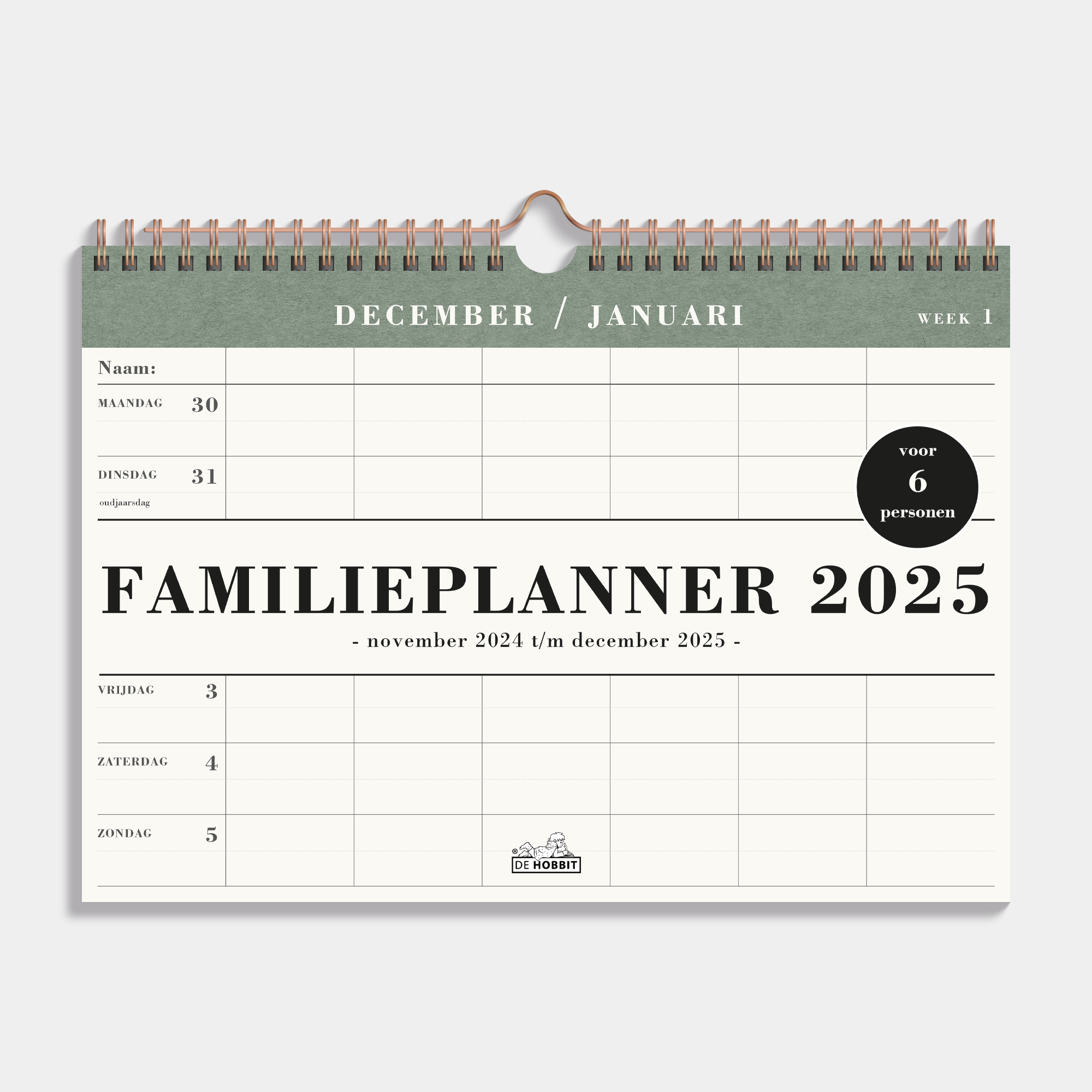 De Hobbit Familieplanner 2025 A4 Groen