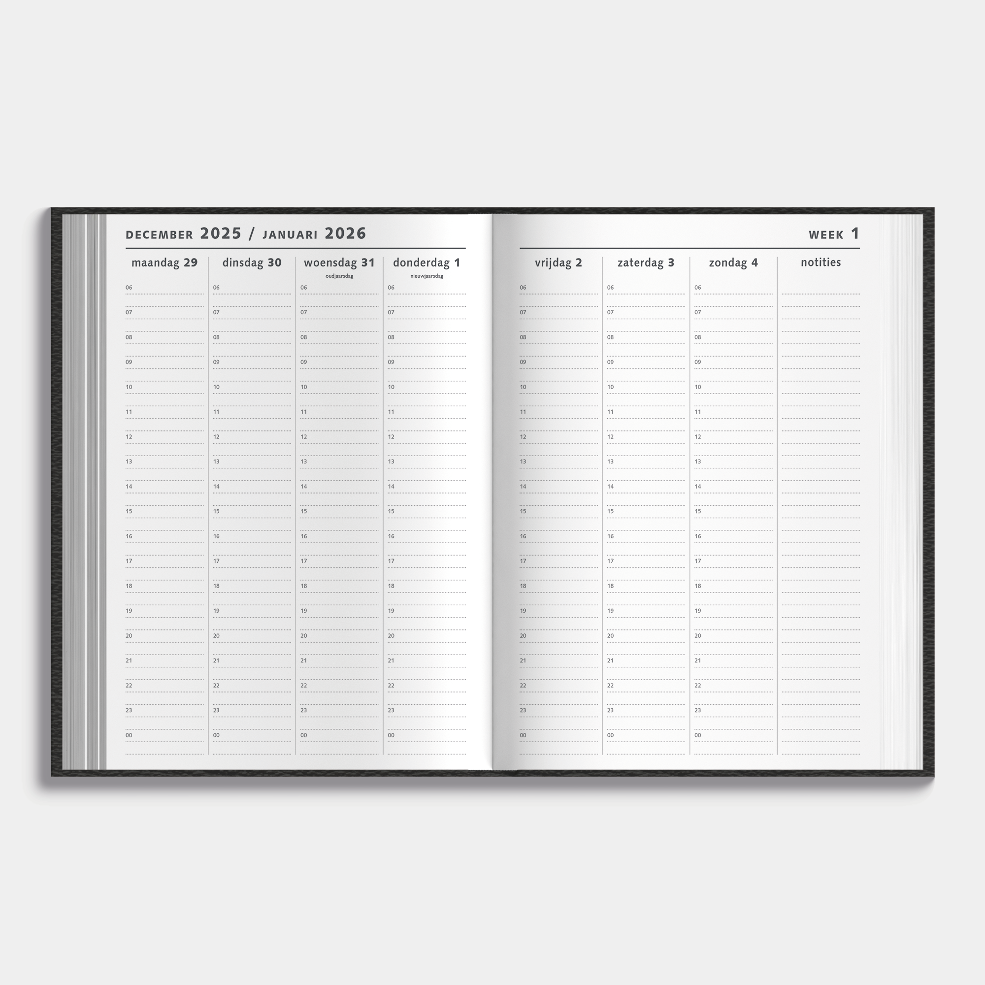 AFSPRAKENAGENDA 2026 ±A4 FLEXCOVER LEDERLOOK