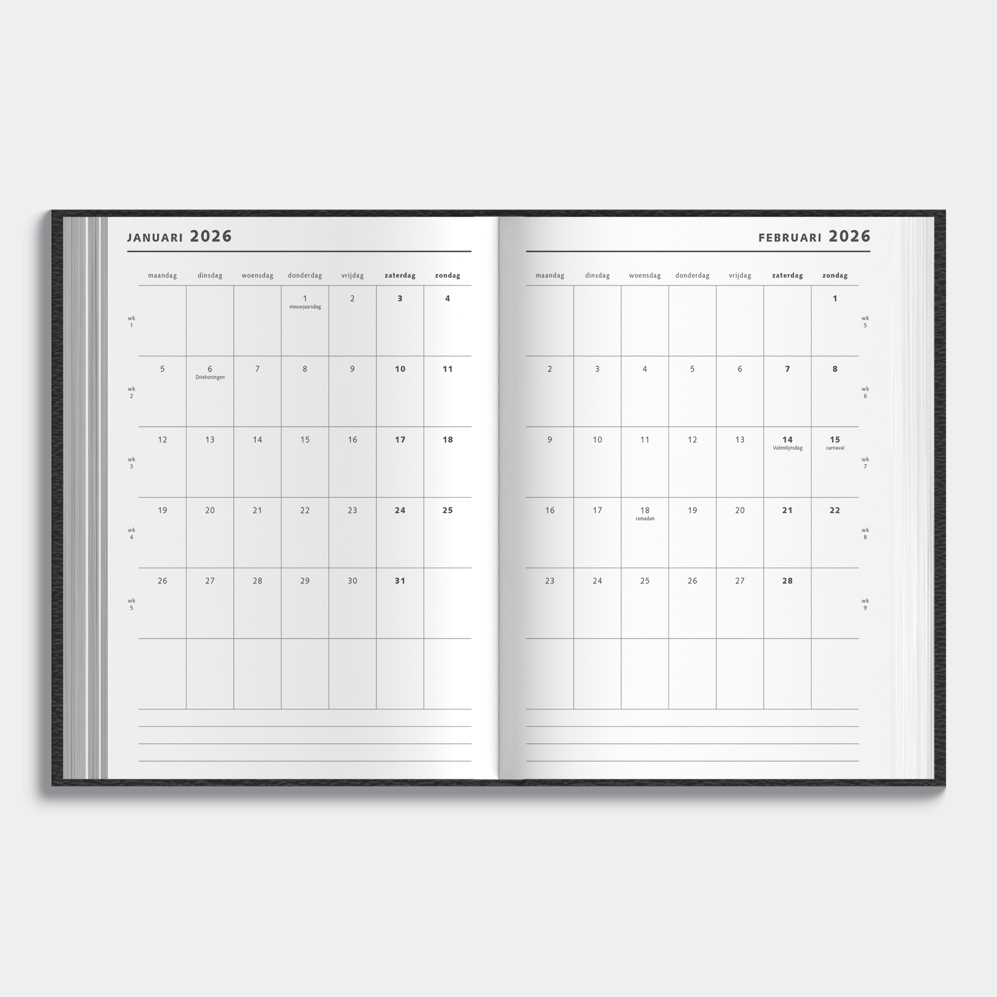 AFSPRAKENAGENDA 2026 ±A4 FLEXCOVER LEDERLOOK