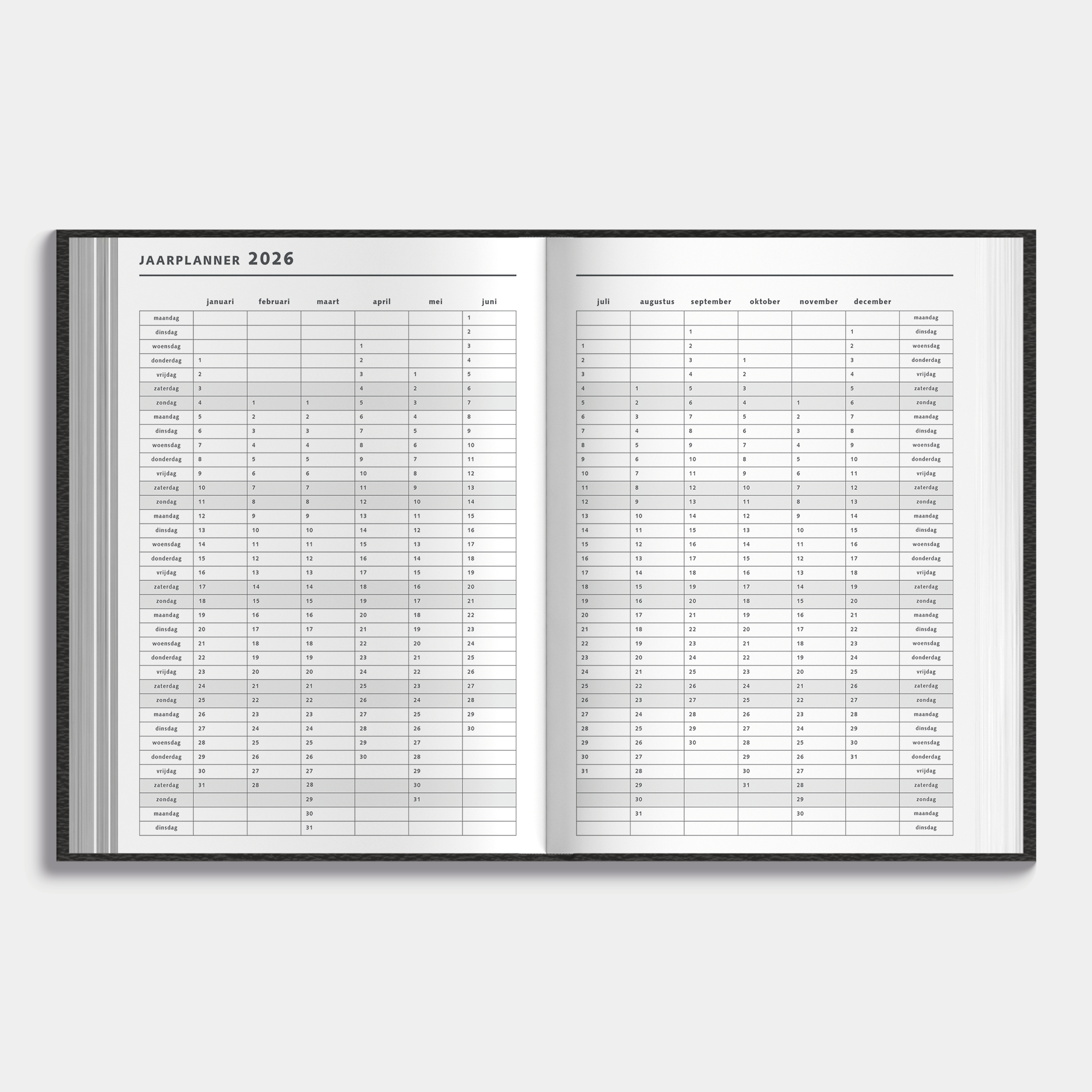 AFSPRAKENAGENDA 2026 ±A4 FLEXCOVER LEDERLOOK