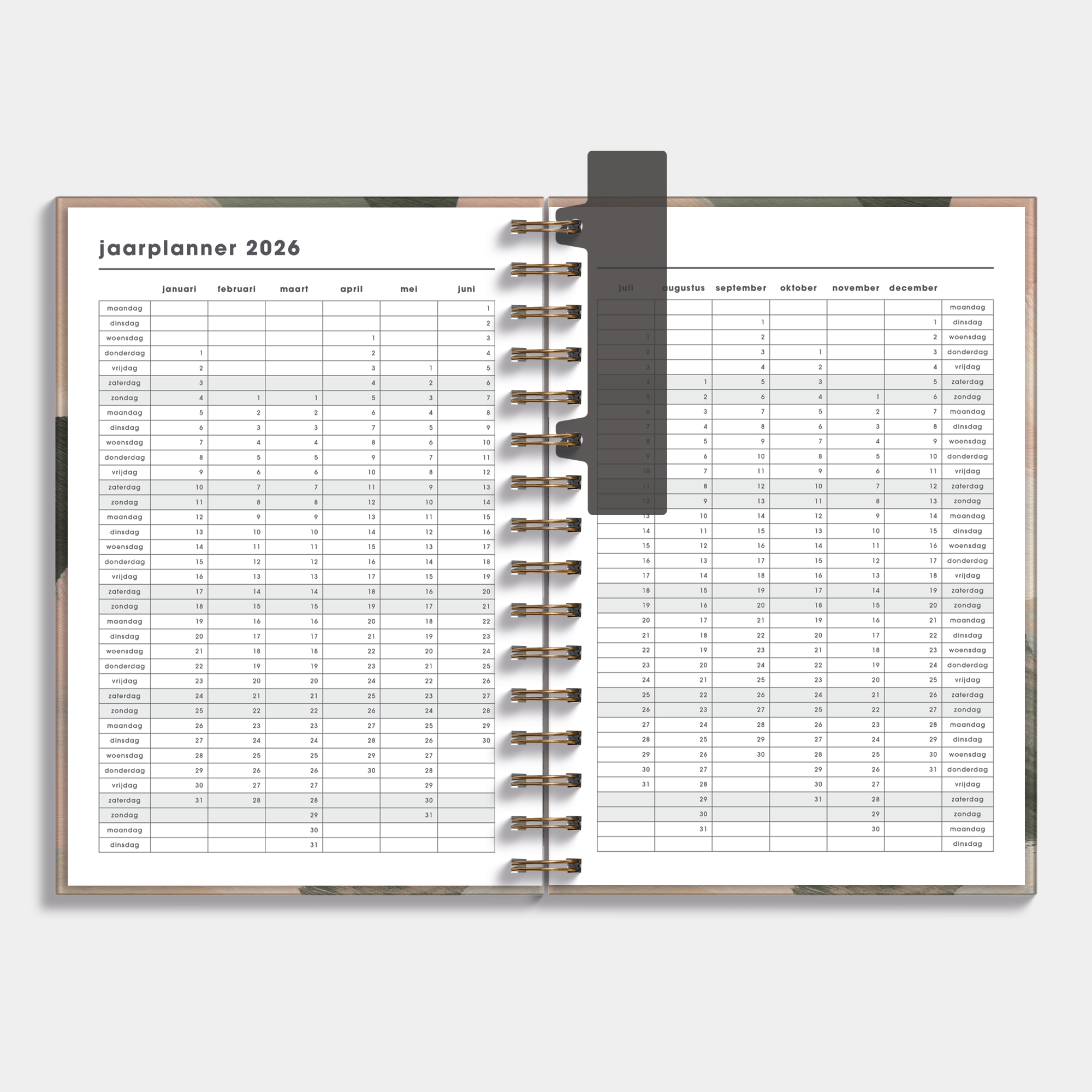 PLANNER 2026 A5 VERFSTRUCTUUR