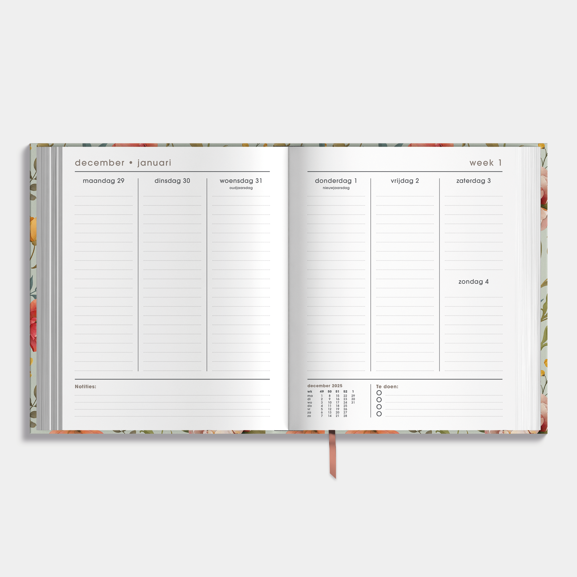LUXE WEEKPLANNER 2026 A5+ VINTAGE BLOEMEN