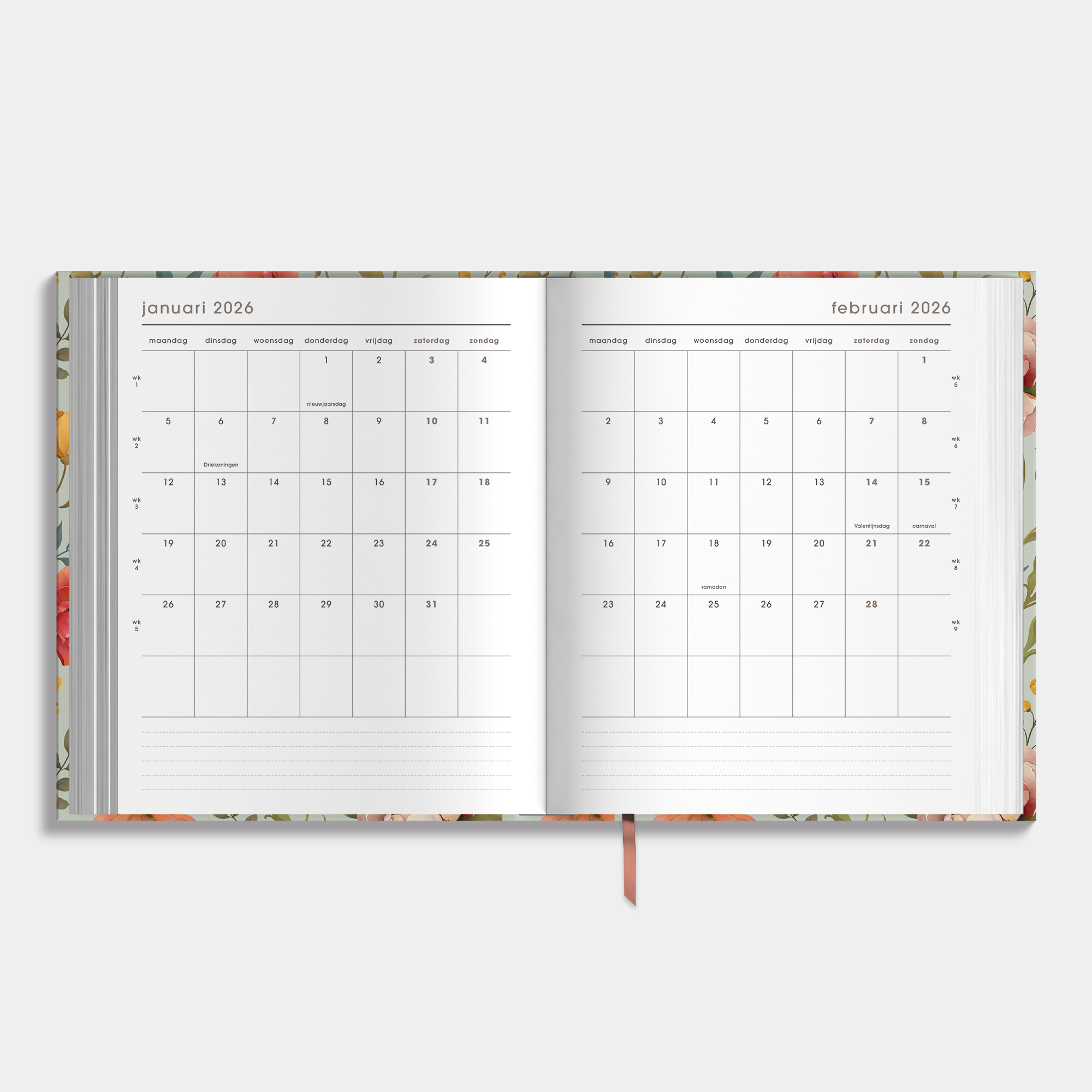 LUXE WEEKPLANNER 2026 A5+ VINTAGE BLOEMEN