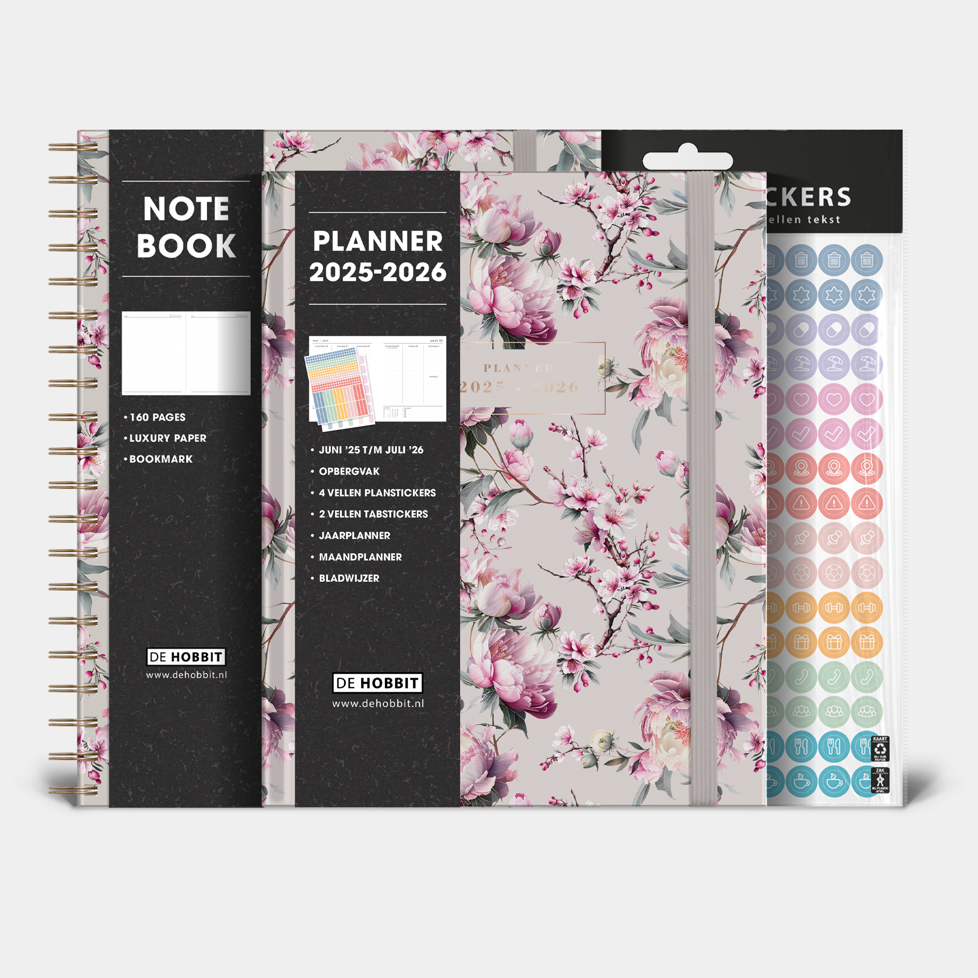 LUXE WEEKPLANNER BUNDEL 2025-2026 A5+ KERSENBLOESEM