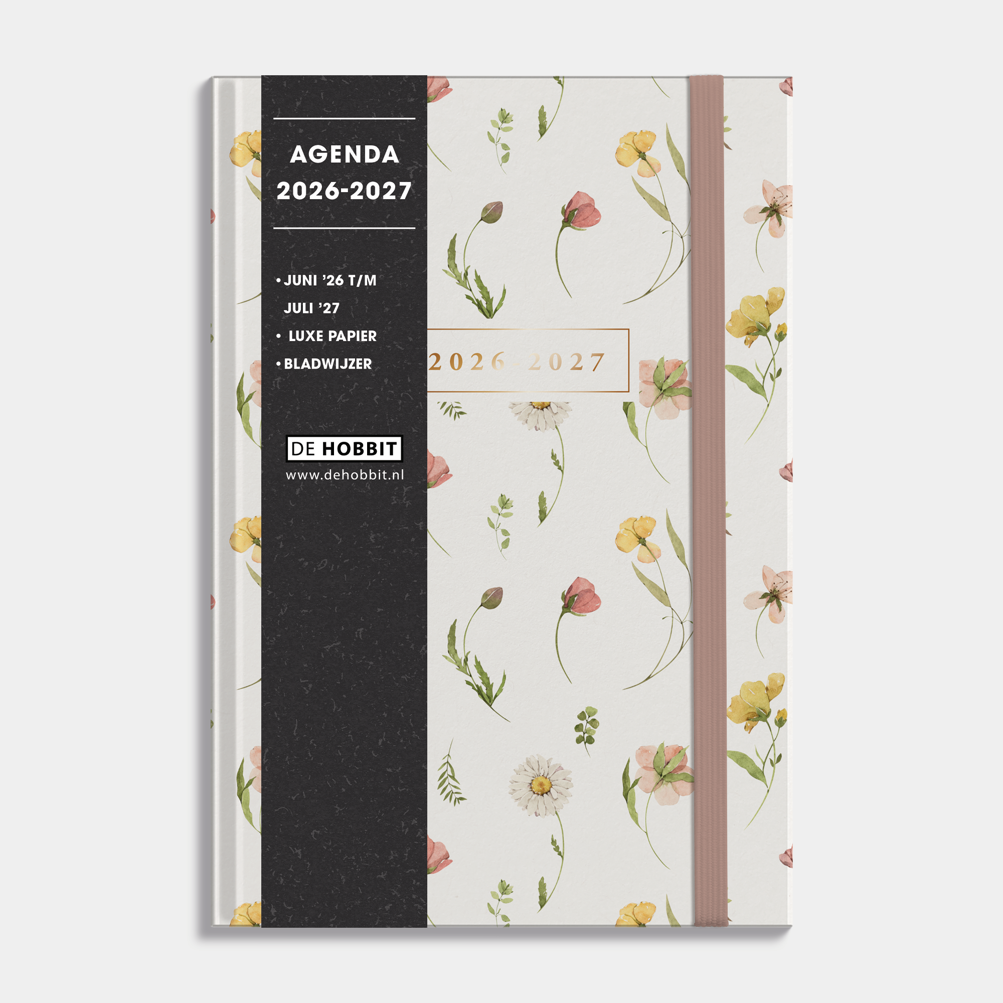 LUXE SCHOOLAGENDA 2026-2027 ±A5 AQUAREL WILDE BLOEMETJES