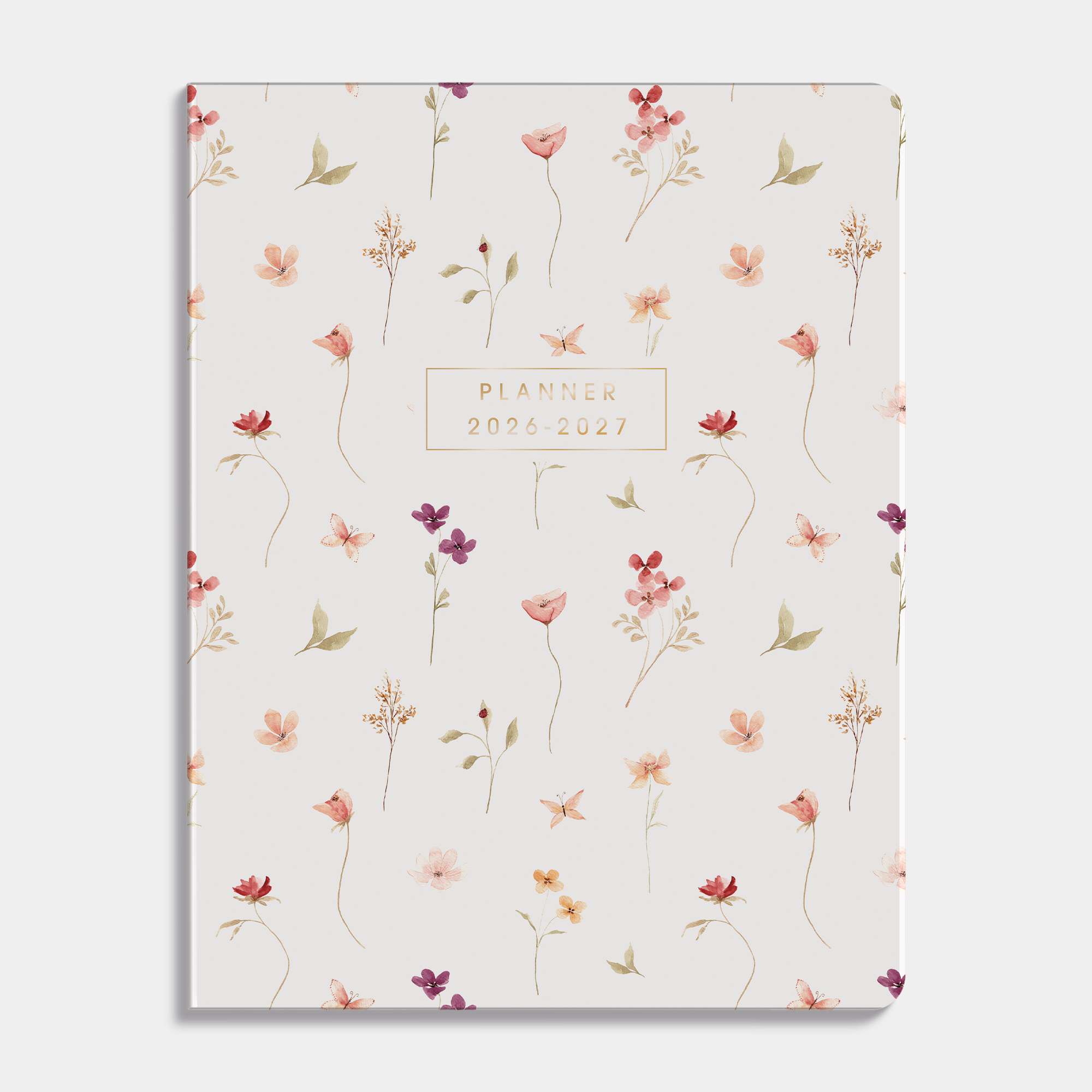 WEEKPLANNER 2026-2027 ±A4 WASHED KRAFT BLOEMETJES