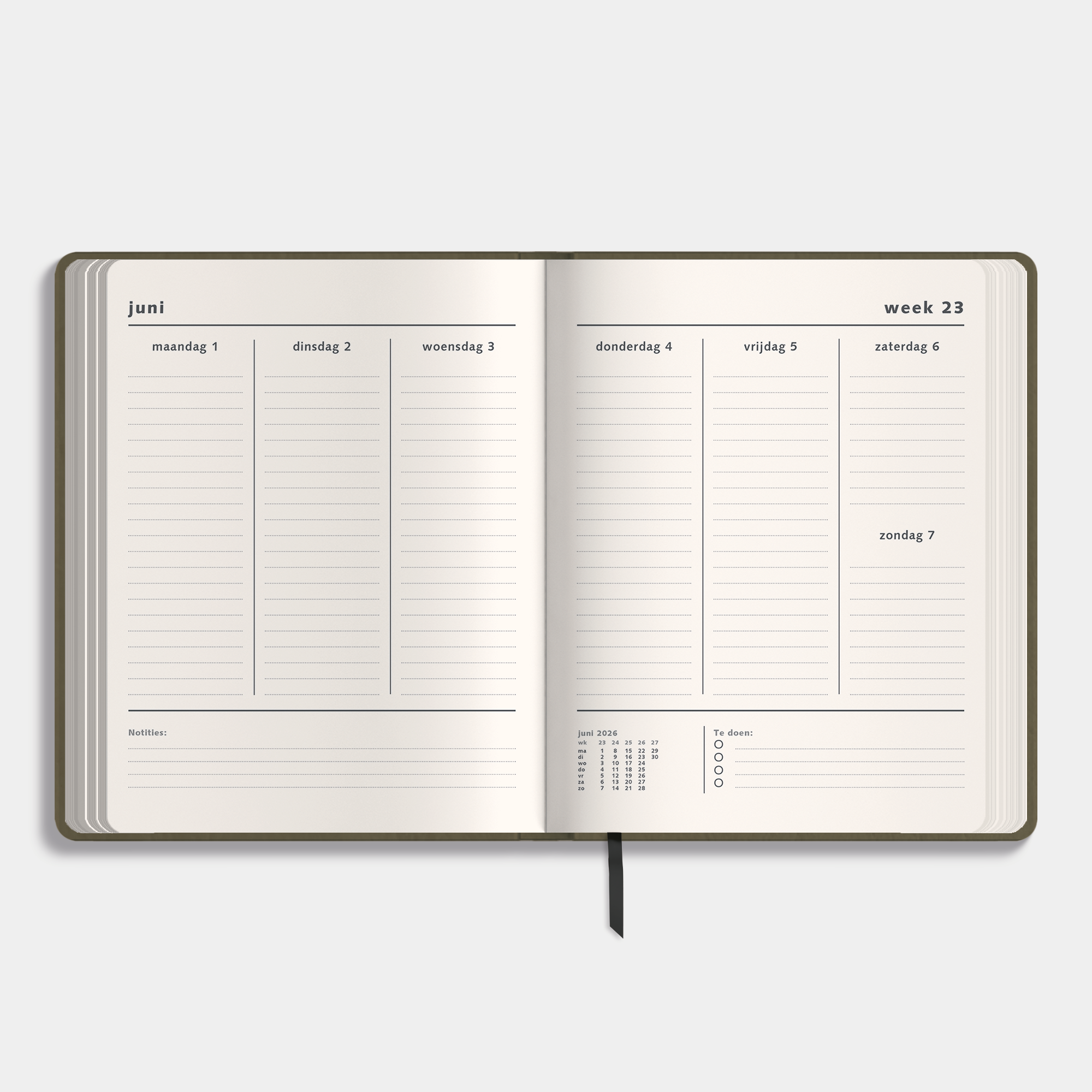 WEEKPLANNER 2026-2027 ±A4 WASHED KRAFT