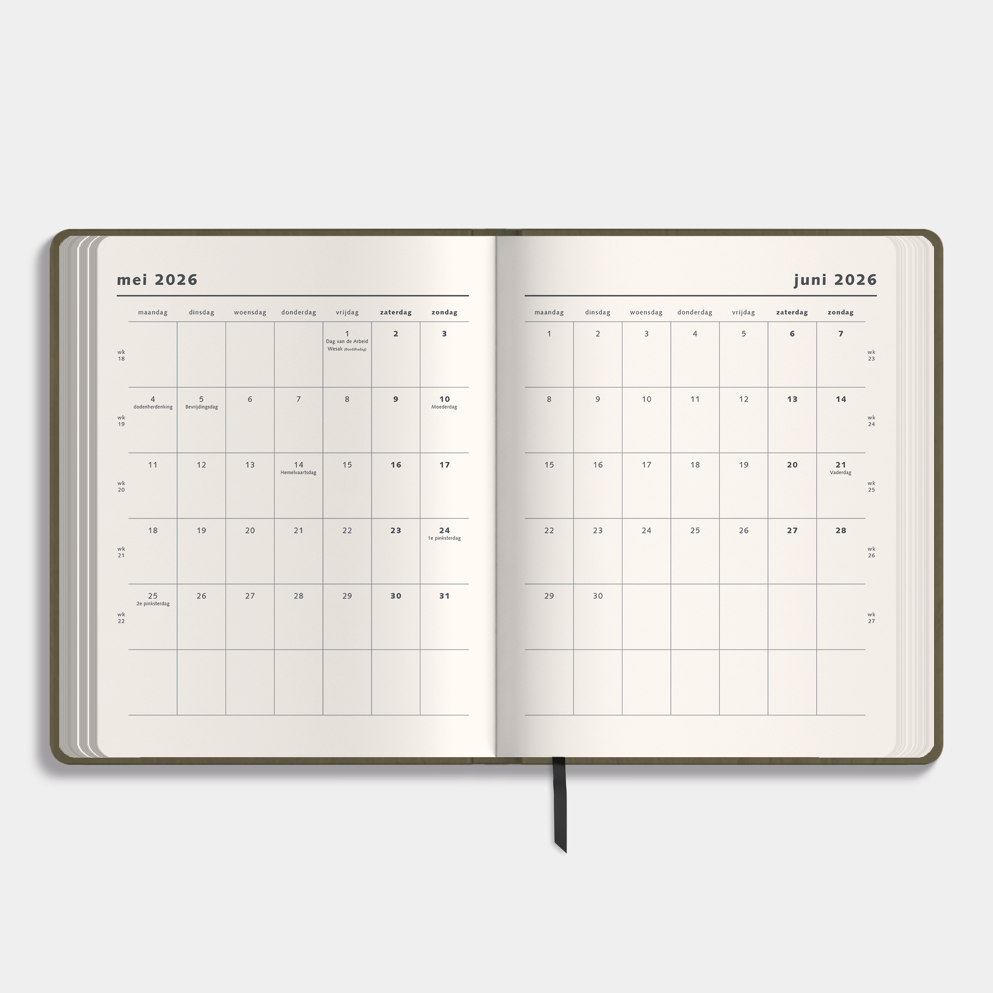 WEEKPLANNER 2026-2027 ±A4 WASHED KRAFT