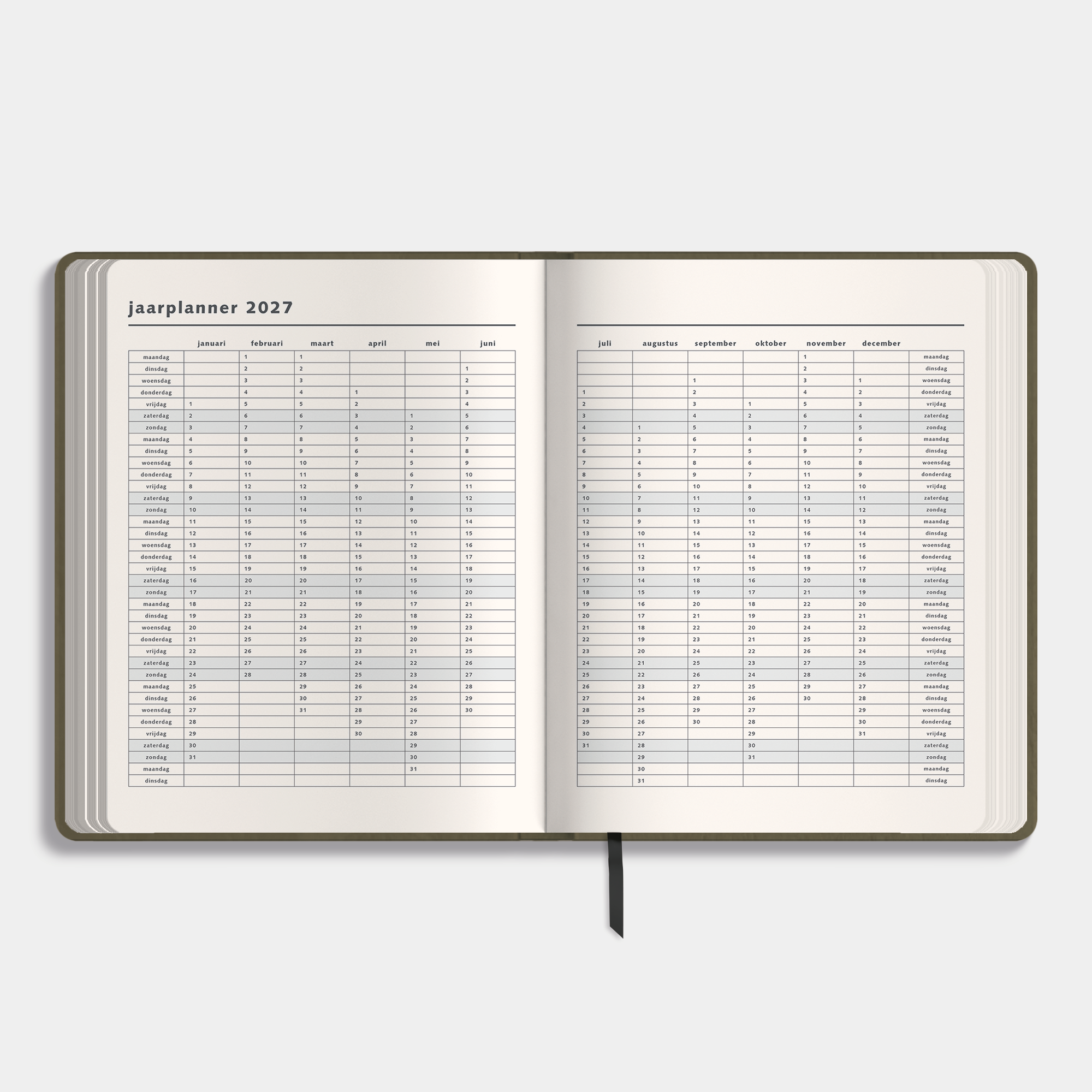 WEEKPLANNER 2026-2027 ±A4 WASHED KRAFT