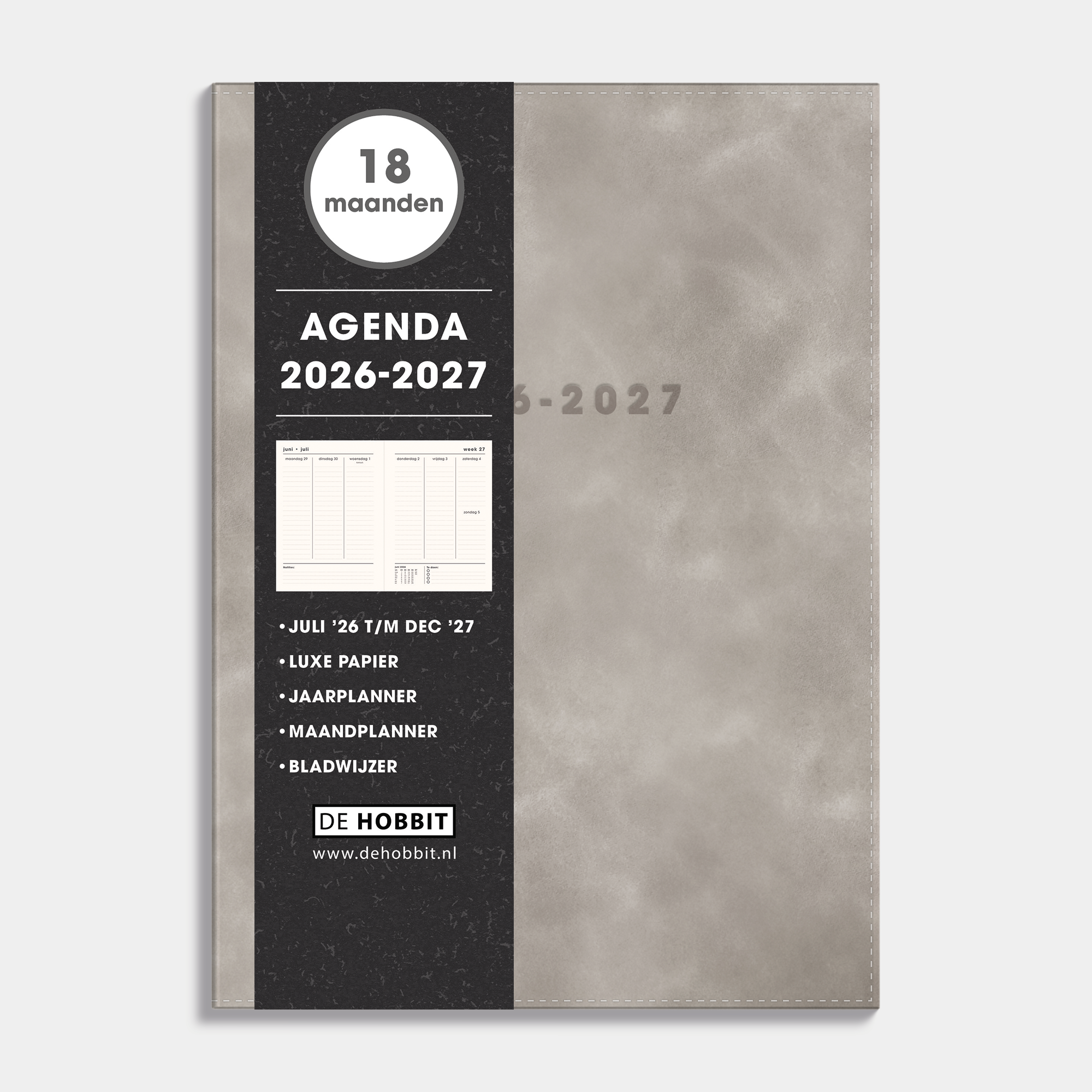 18 MAANDEN AGENDA 2026-2027 A5 SUEDELOOK