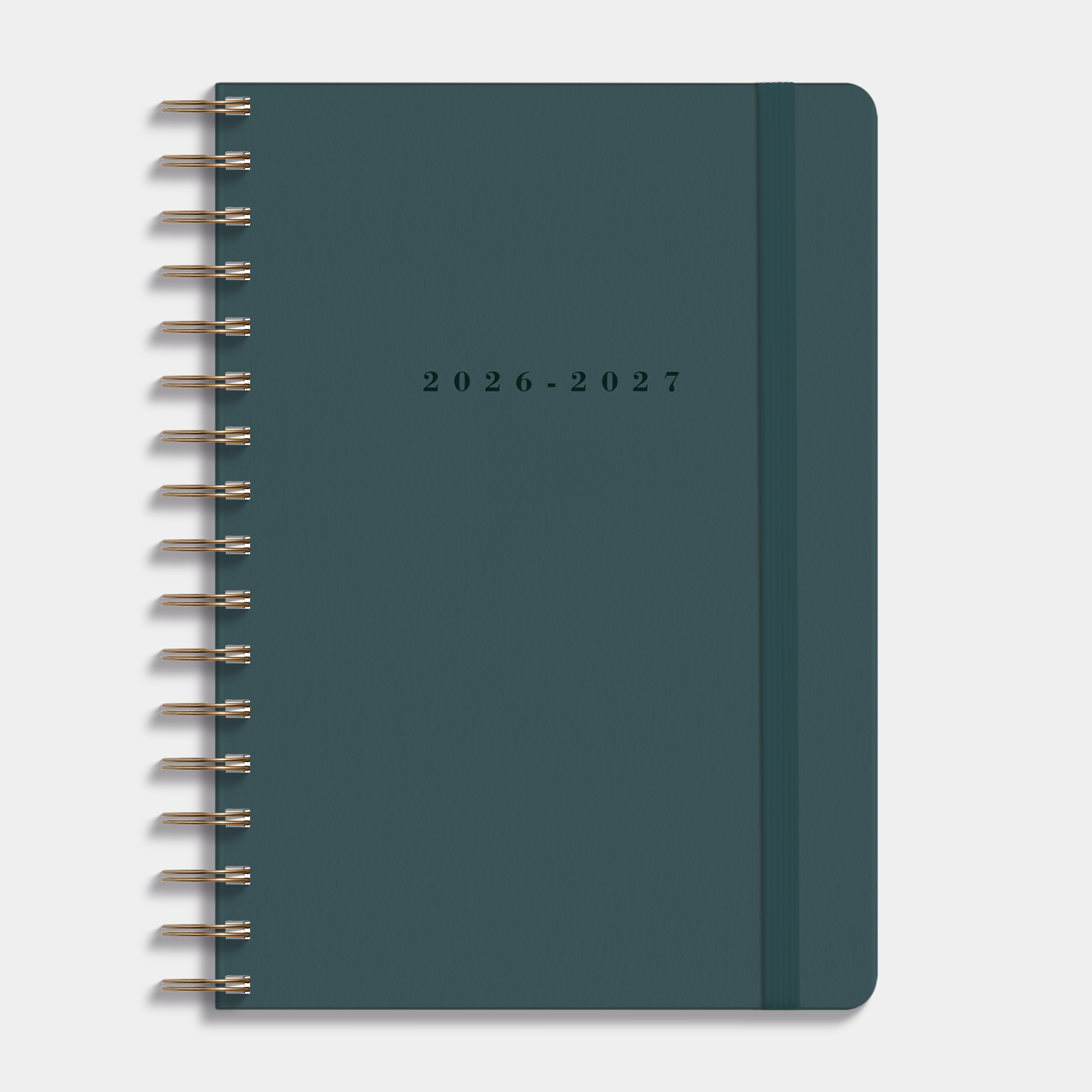 LUXE RINGBAND SCHOOLAGENDA 2026-2027 A5 SUEDELOOK PETROLBLAUW