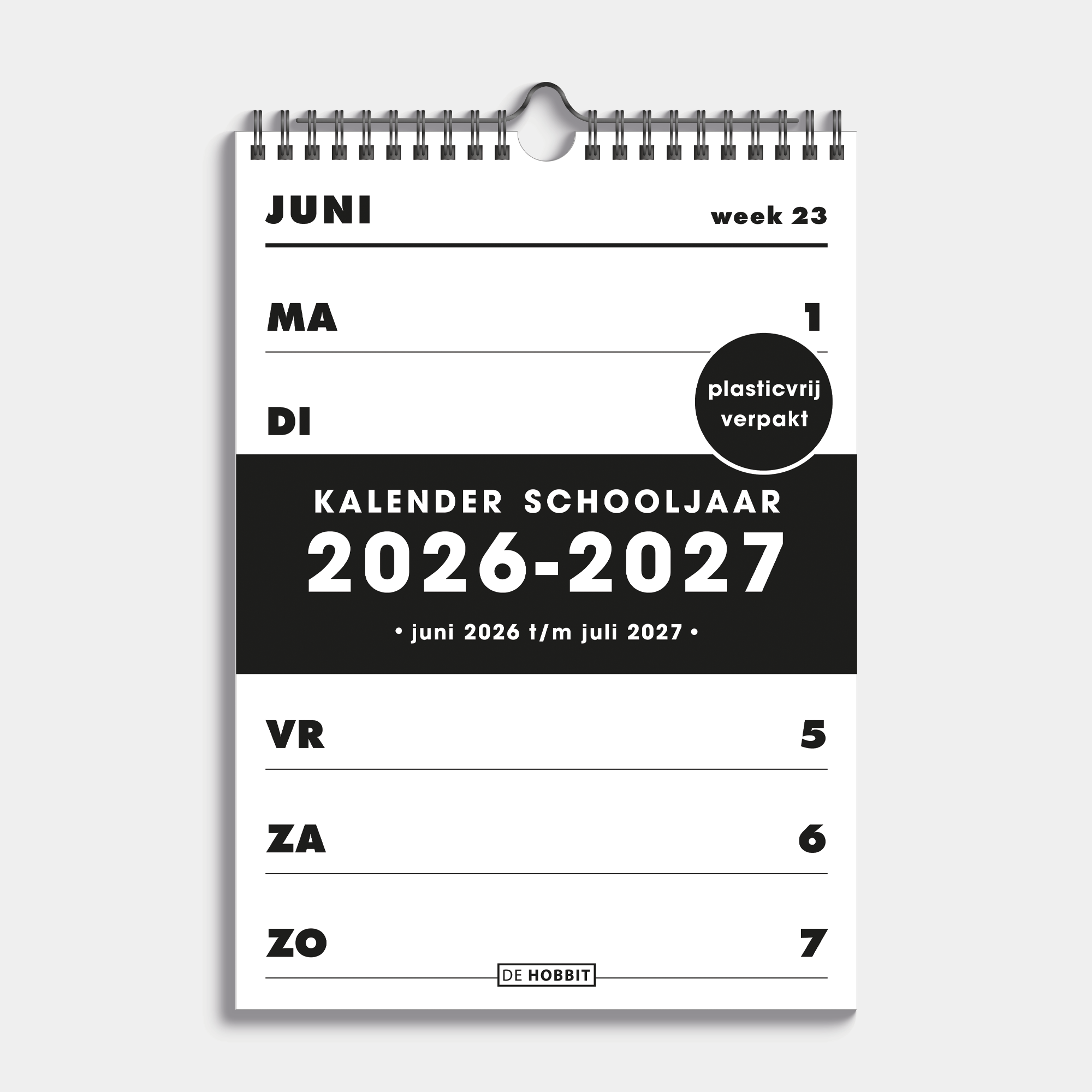 WEEKKALENDER SCHOOLJAAR 2026-2027 A4 ZWART