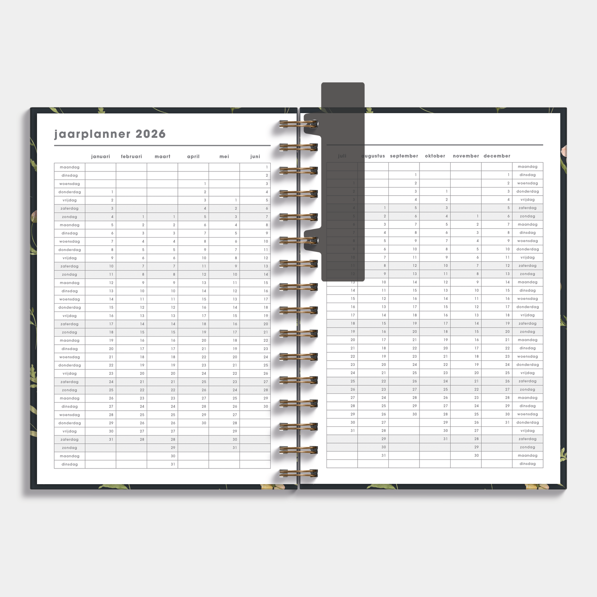 DOCENTENAGENDA 2026-2027 A5 AQUAREL WILDE BLOEMETJES