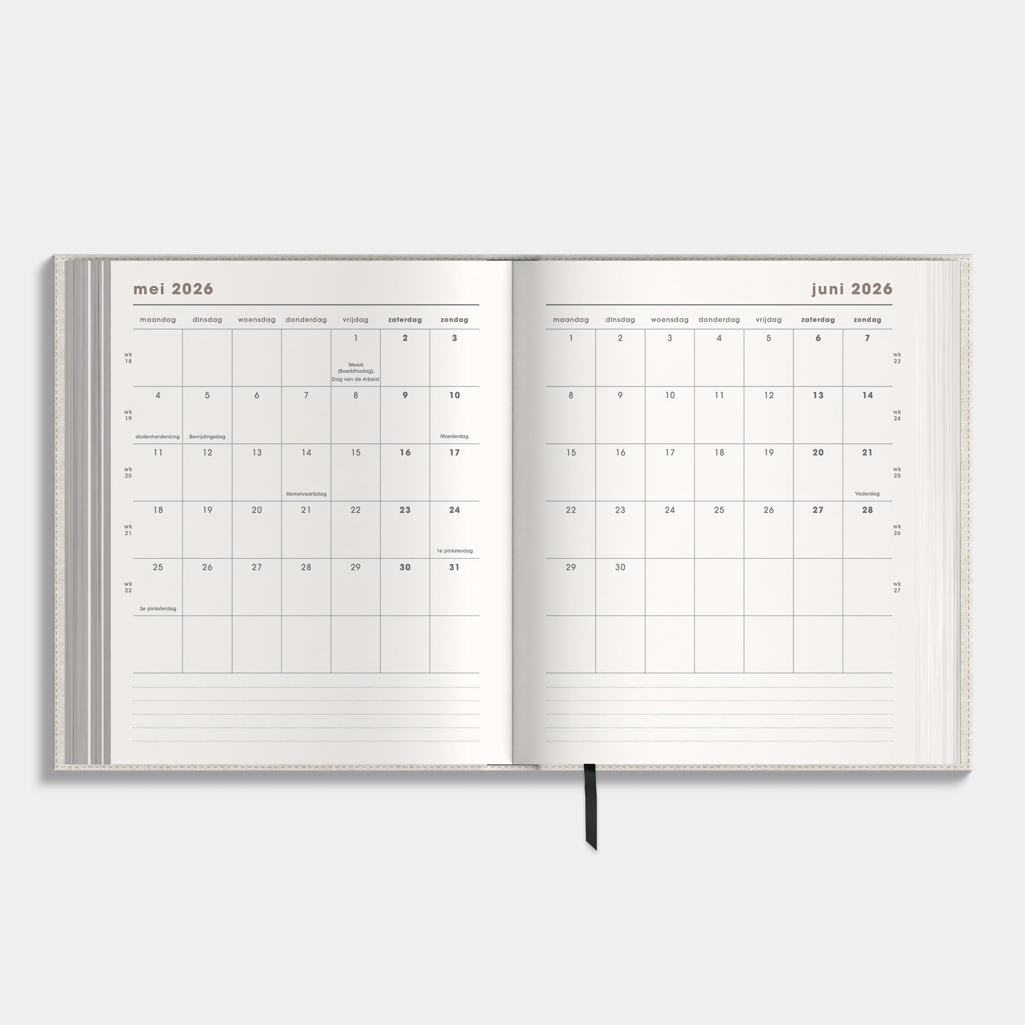 LUXE WEEKPLANNER 2026-2027 A5+ LINNEN
