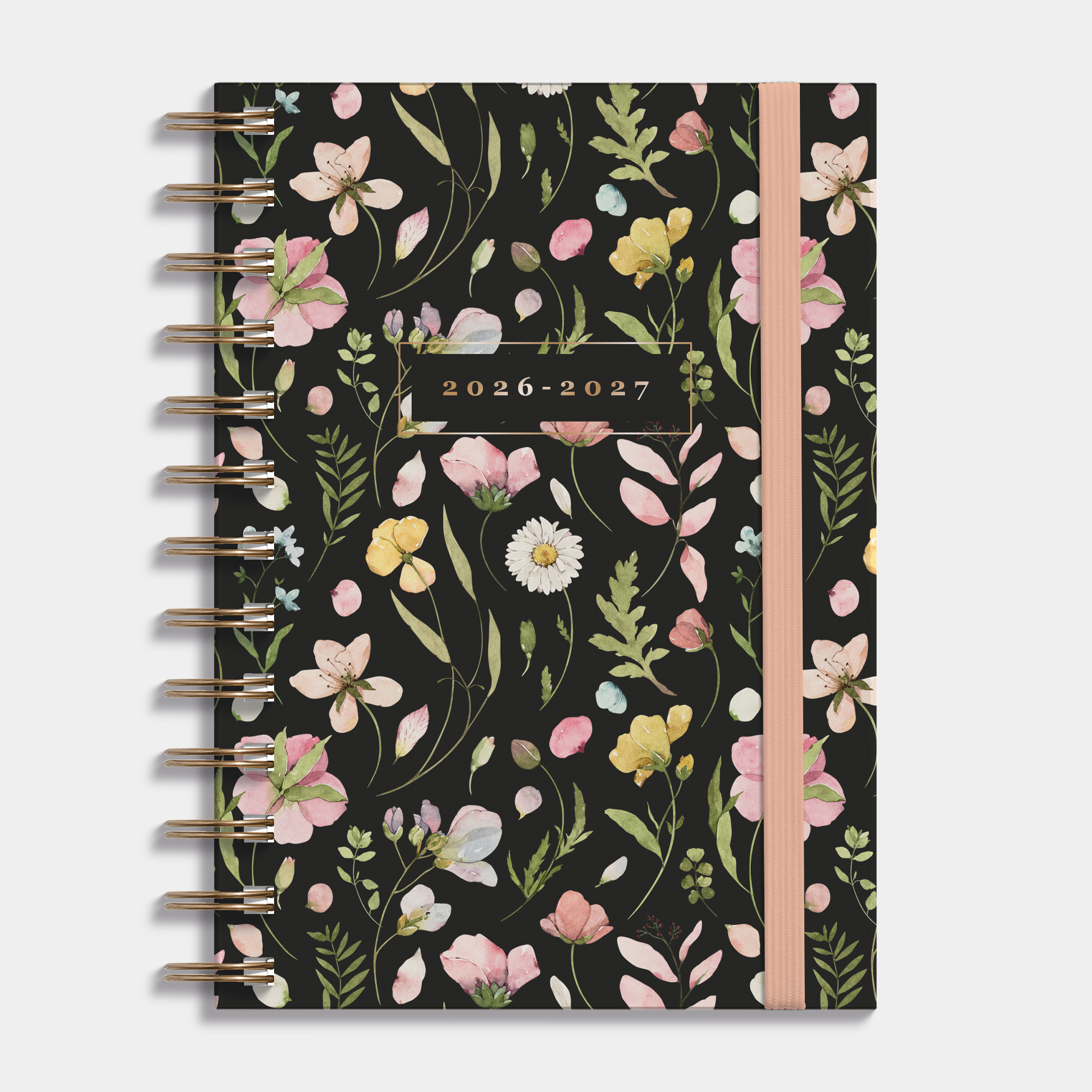 RINGBAND AGENDA 2026-2027 AQUAREL WILDE BLOEMETJES