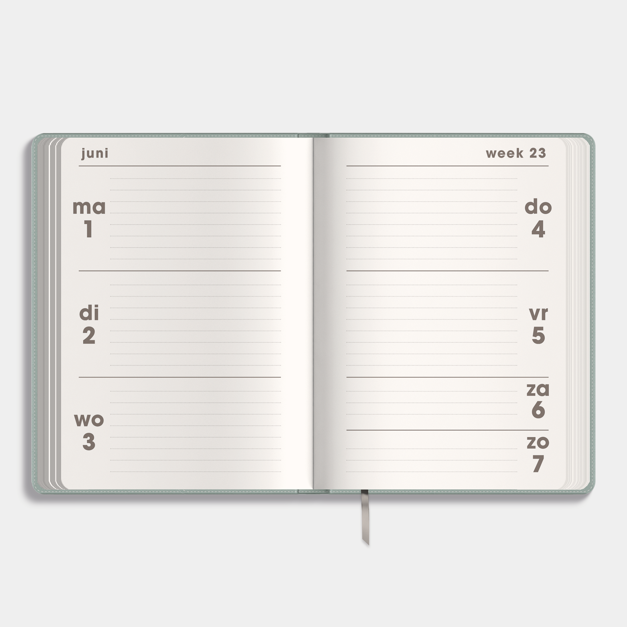 POCKET AGENDA 2026-2027 A6 LEDERLOOK AQUA