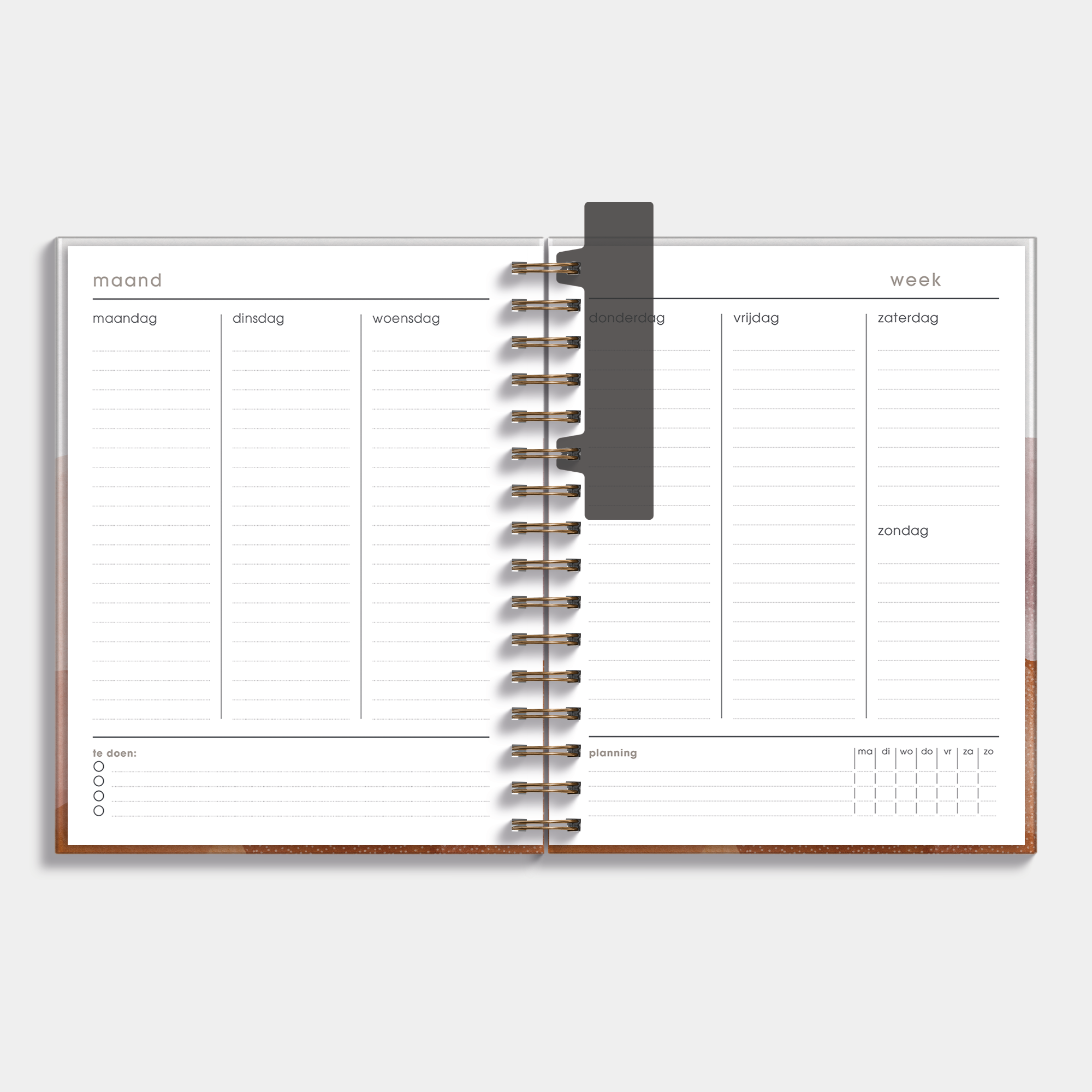 WEEKPLANNER UNDATED A5+ WATERVERF AARDETINTEN
