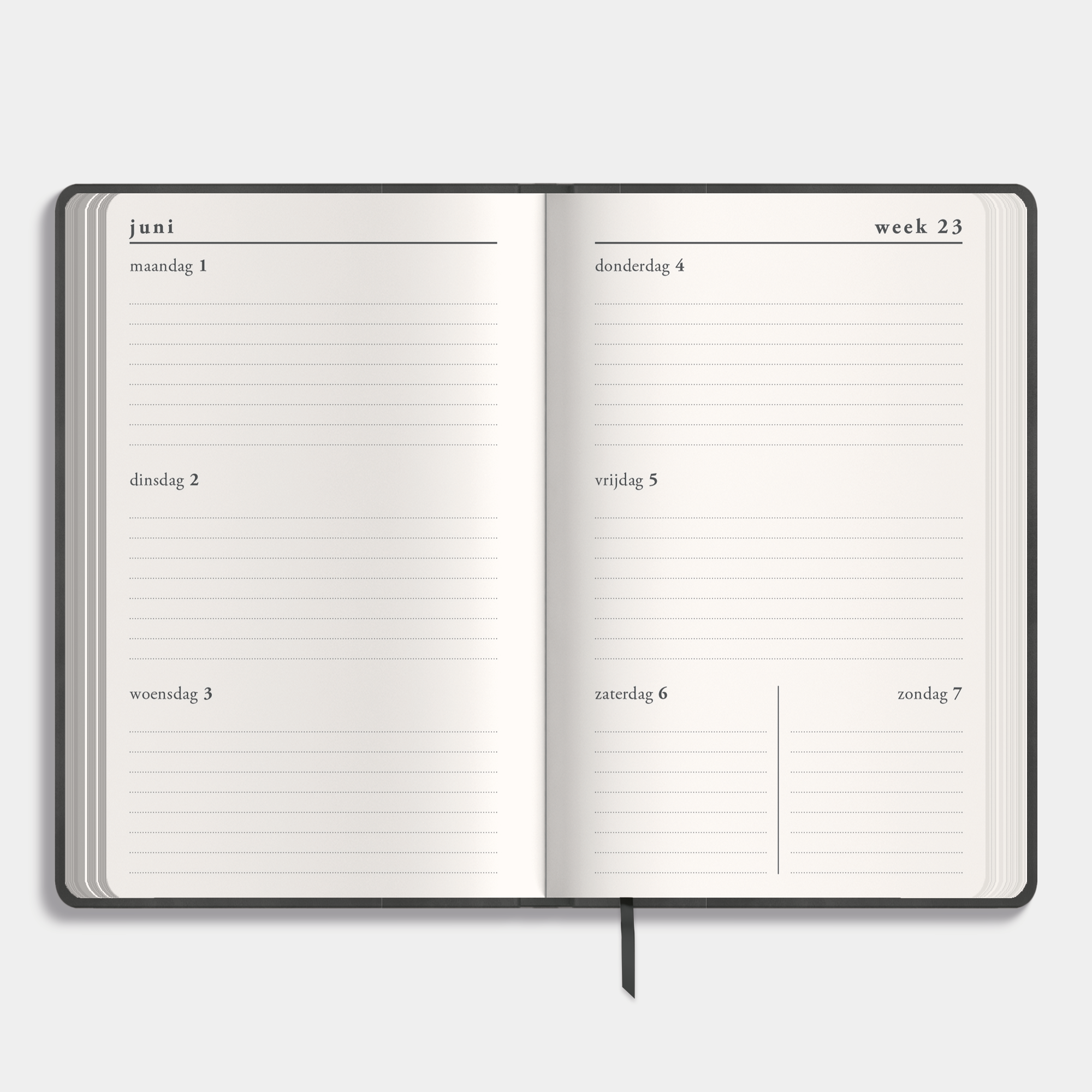 LUXE POCKET AGENDA 2026-2027 ±A6 SUEDELOOK ANTRACIET