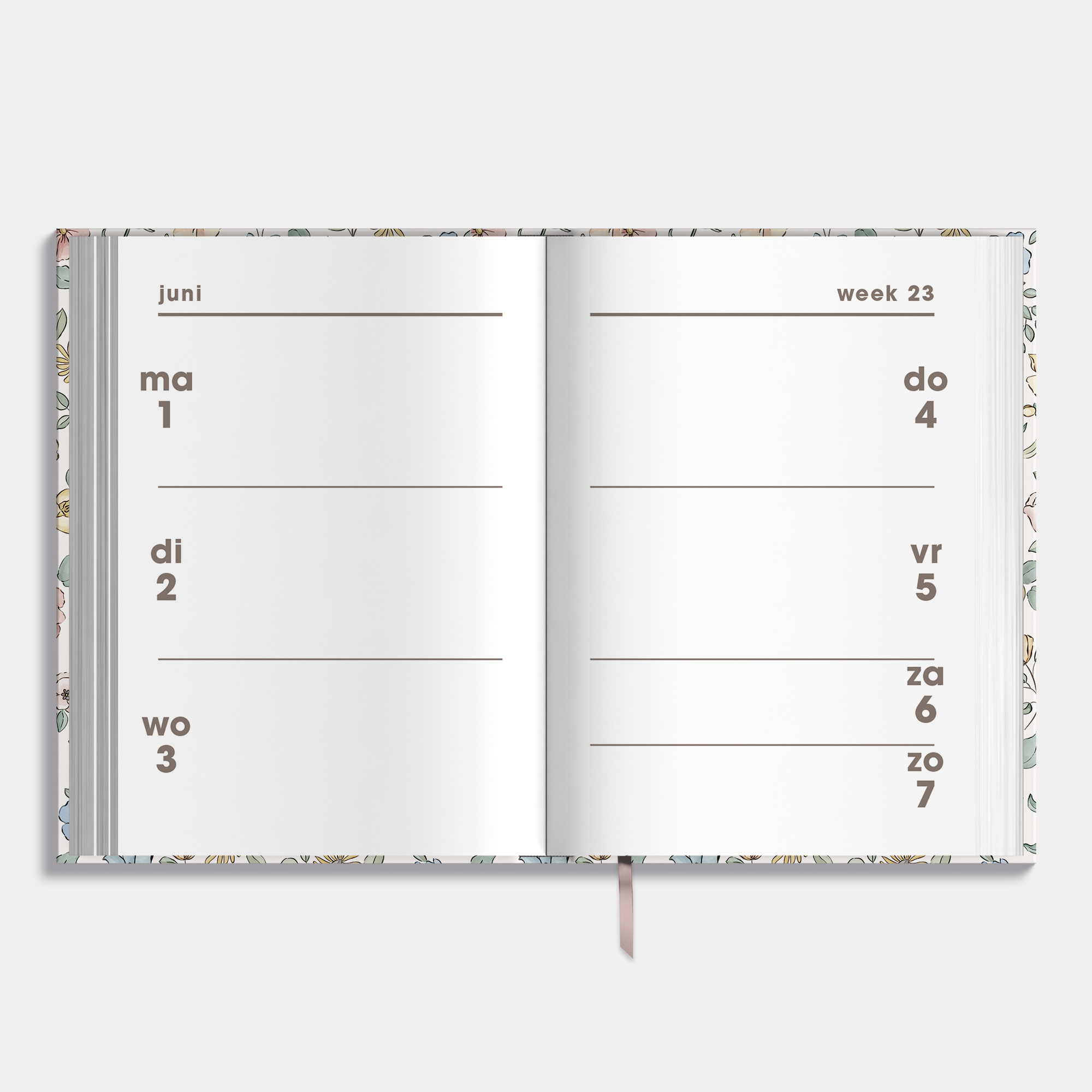 MINI AGENDA 2026-2027 A7 PASTEL BLOEMETJES