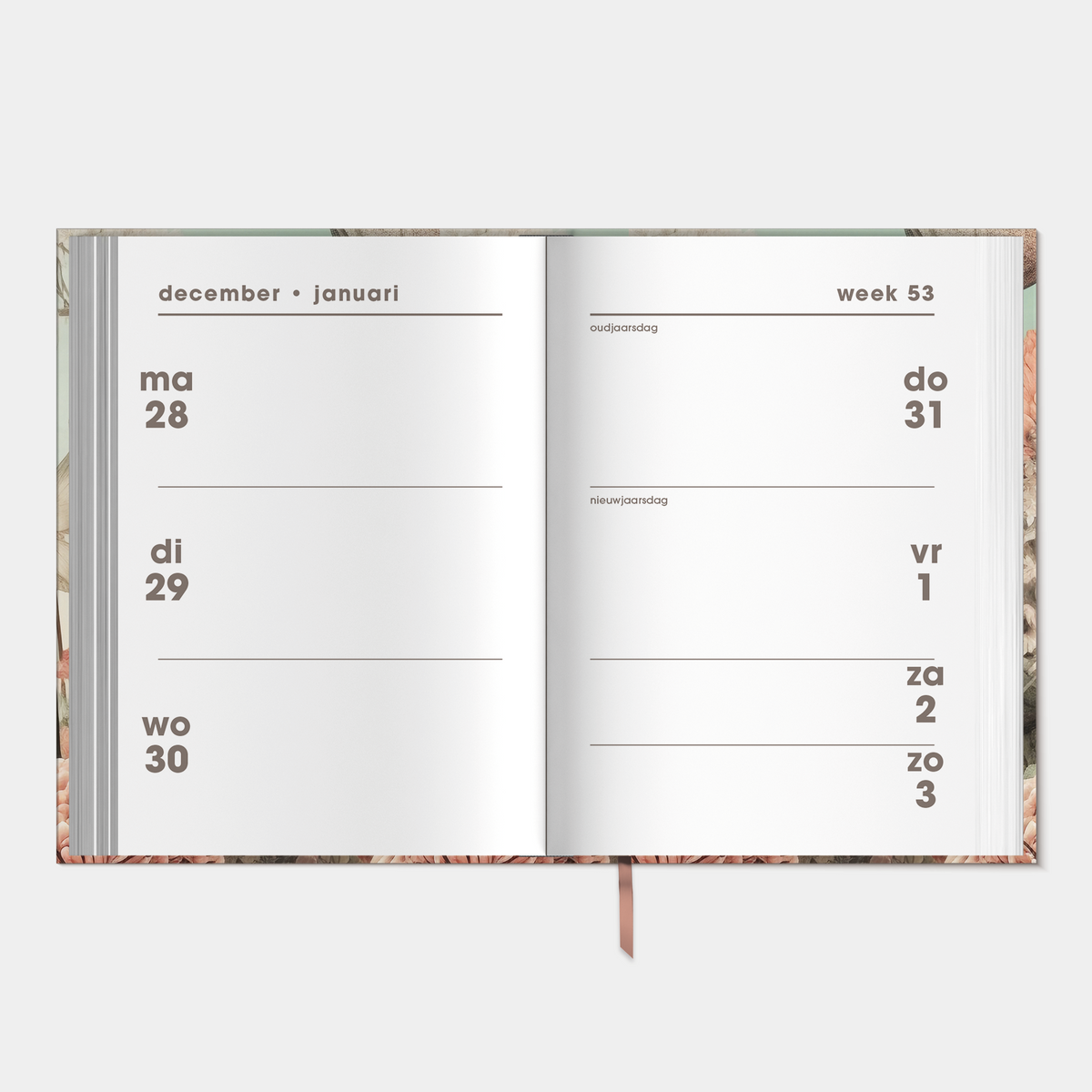 kleine agenda 2027 in A7 formaat met veldbloemenprint – weekoverzicht.