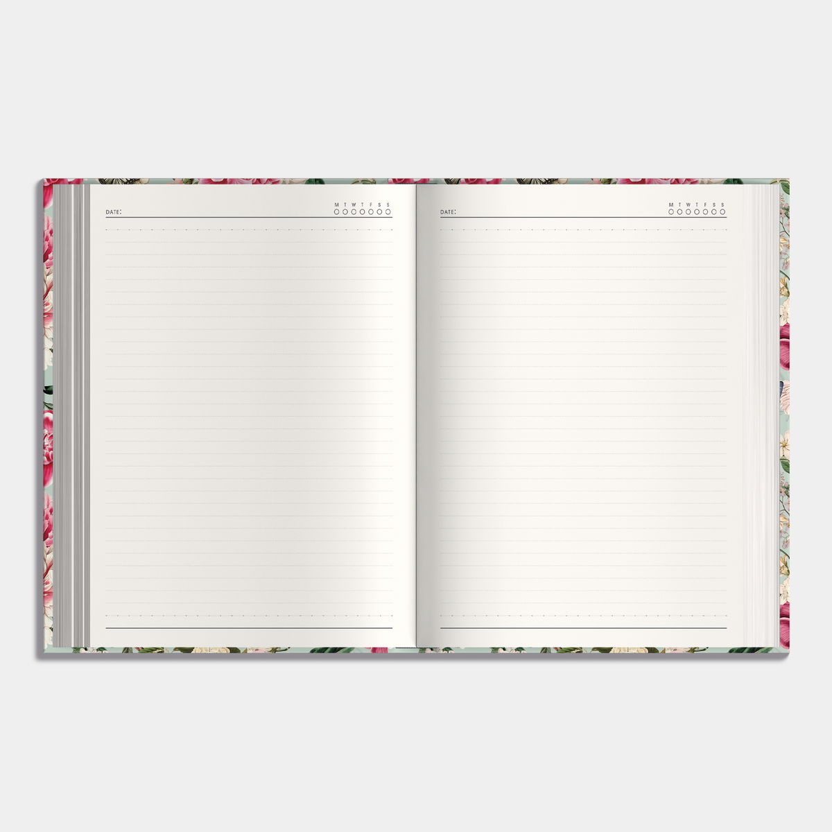 Notitieboek A4 met brocante print – binnenwerk met notitieruimte.