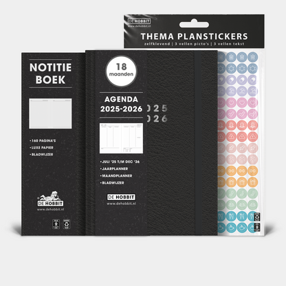 18 MAANDEN AGENDA BUNDEL 2025-2026 A5 LEDERLOOK