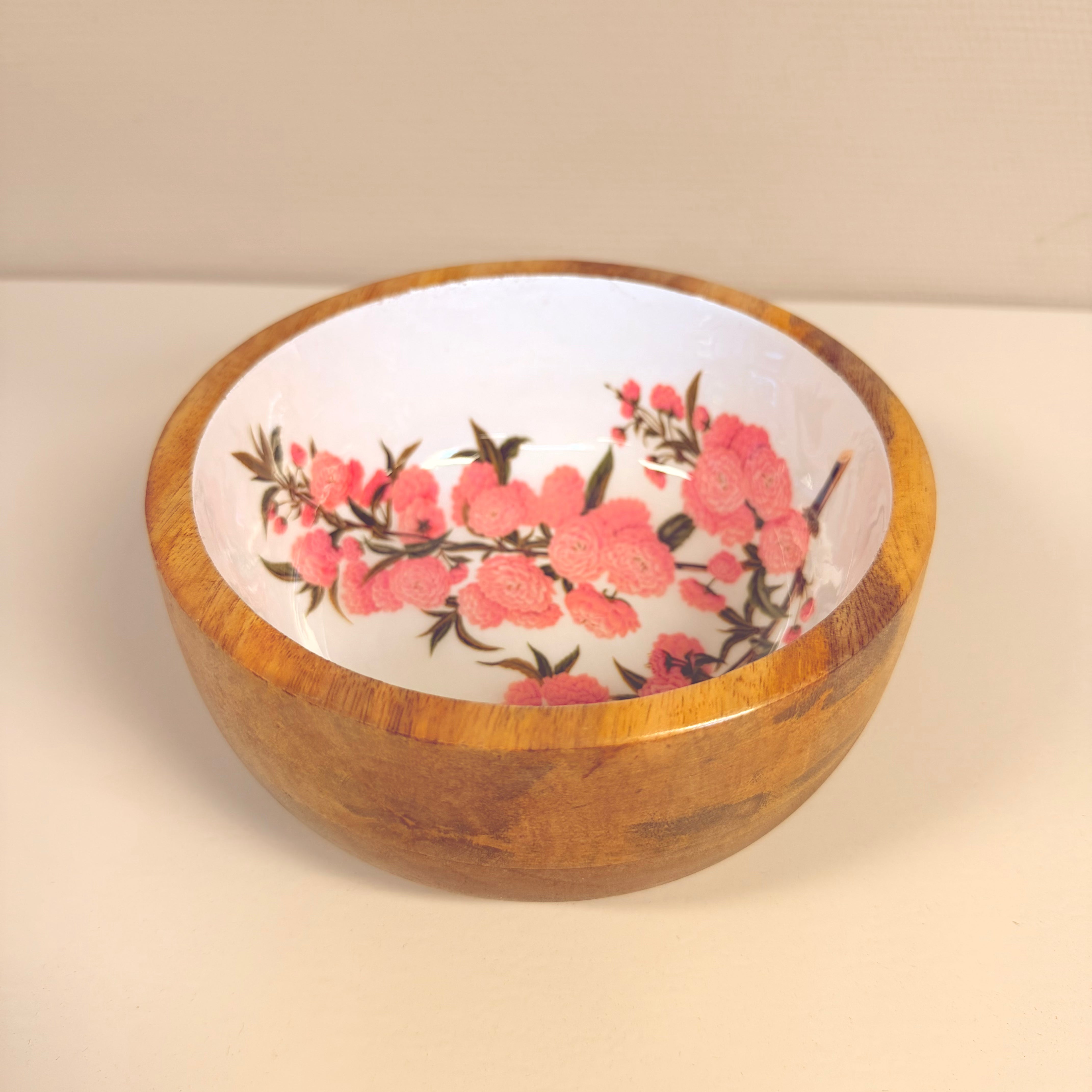 MANGO HOUTEN SCHAAL ROZE BLOESEM 17Ø