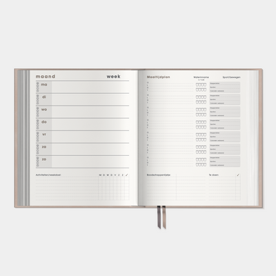 LEEFSTIJLPLANNER UNDATED A5+ SUEDELOOK OUDROZE