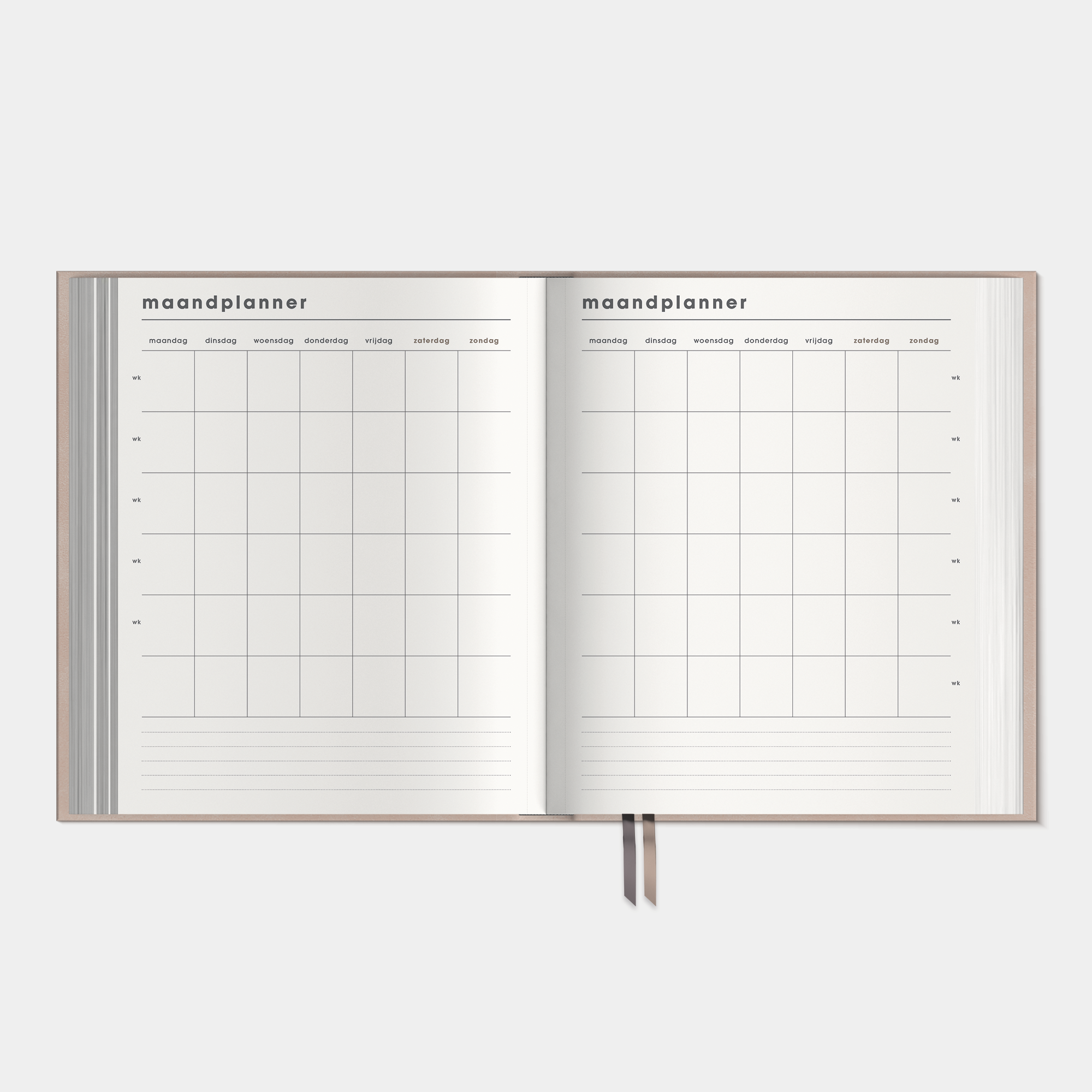 LEEFSTIJLPLANNER UNDATED A5+ SUEDELOOK OUDROZE