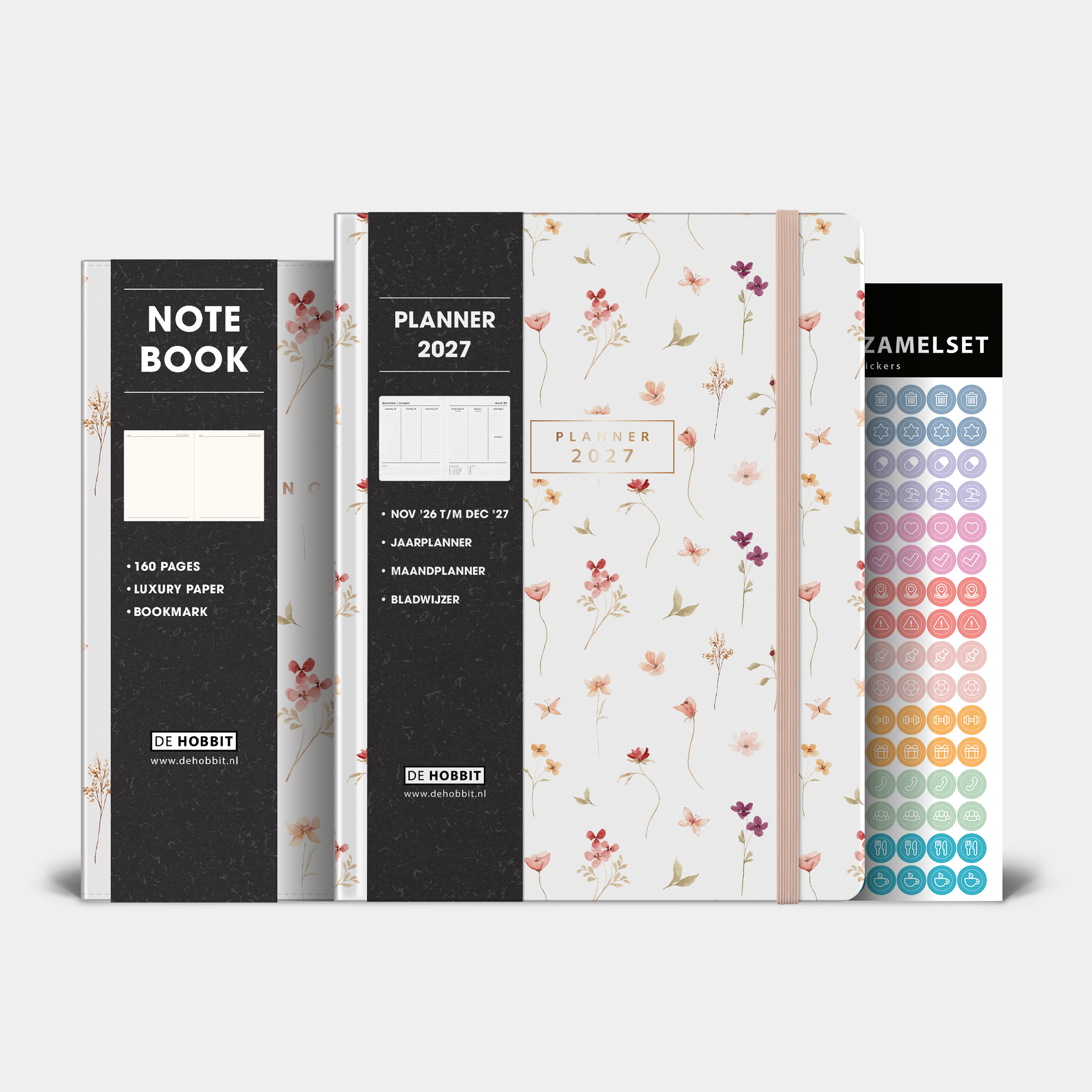 WEEKPLANNER BUNDEL 2027 ±A4 AQUAREL BLOEMETJES