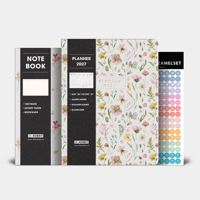 WEEKPLANNER BUNDEL 2027 ±A4 FLEX AQUAREL WILDE BLOEMETJES
