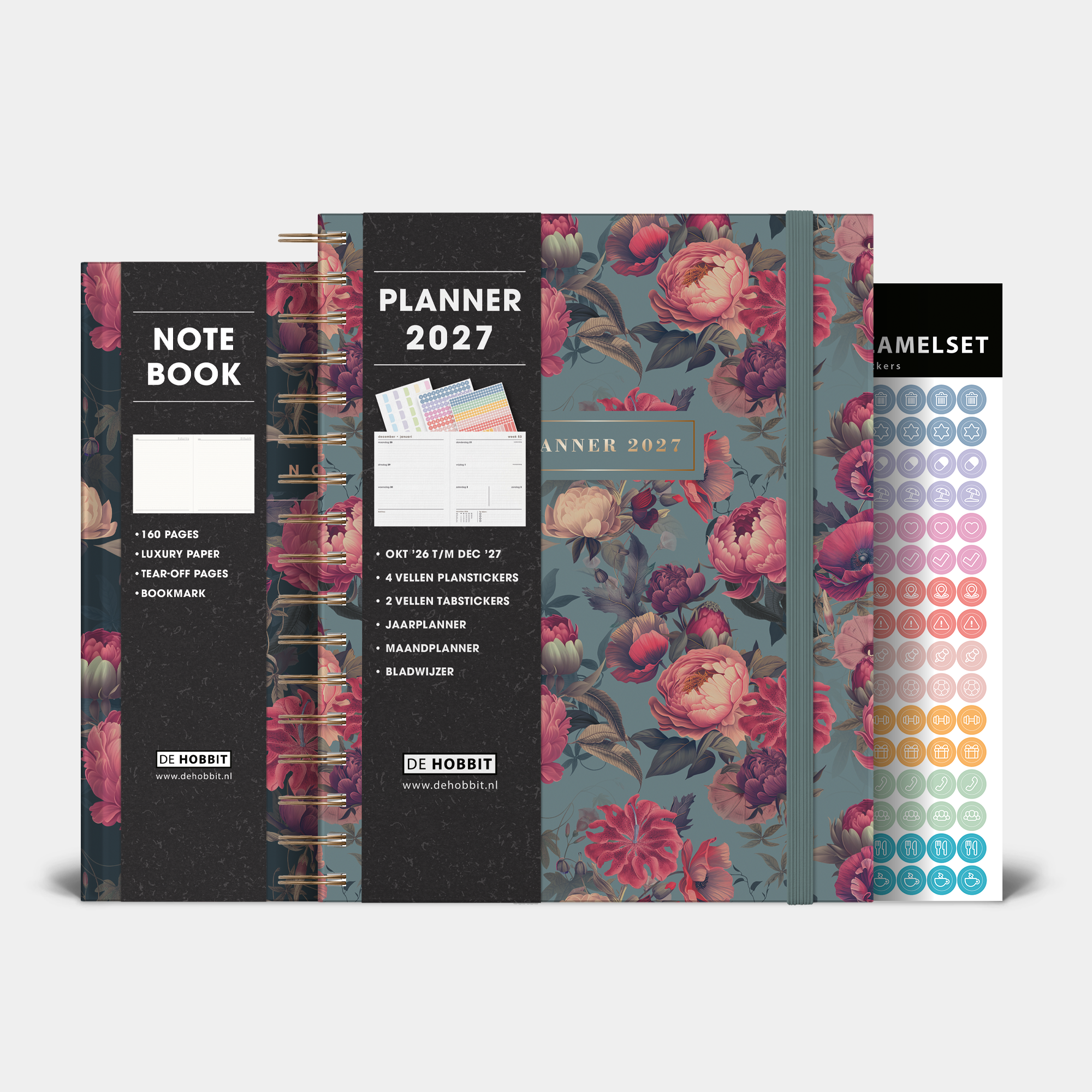 LUXE WEEKPLANNER BUNDEL 2027 A5+ KLASSIEKE ROZEN