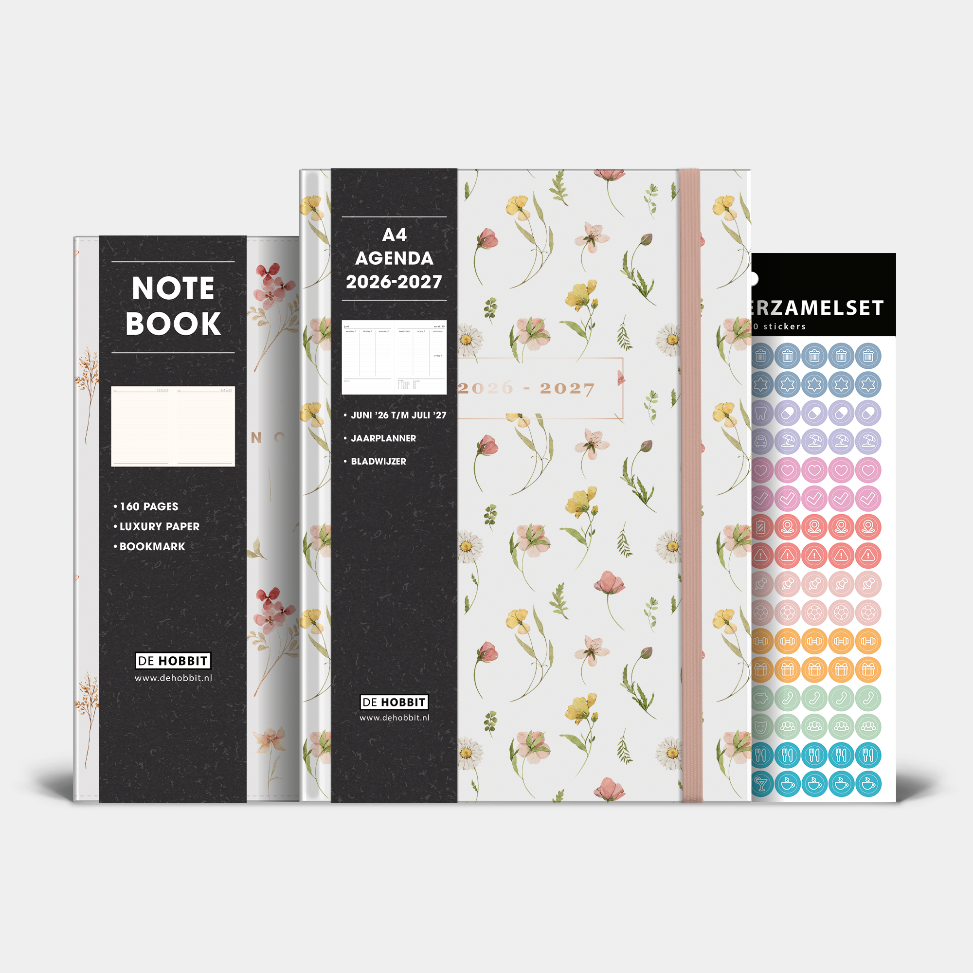 AGENDA BUNDEL 2026-2027 A4 AQUAREL BLOEMETJES
